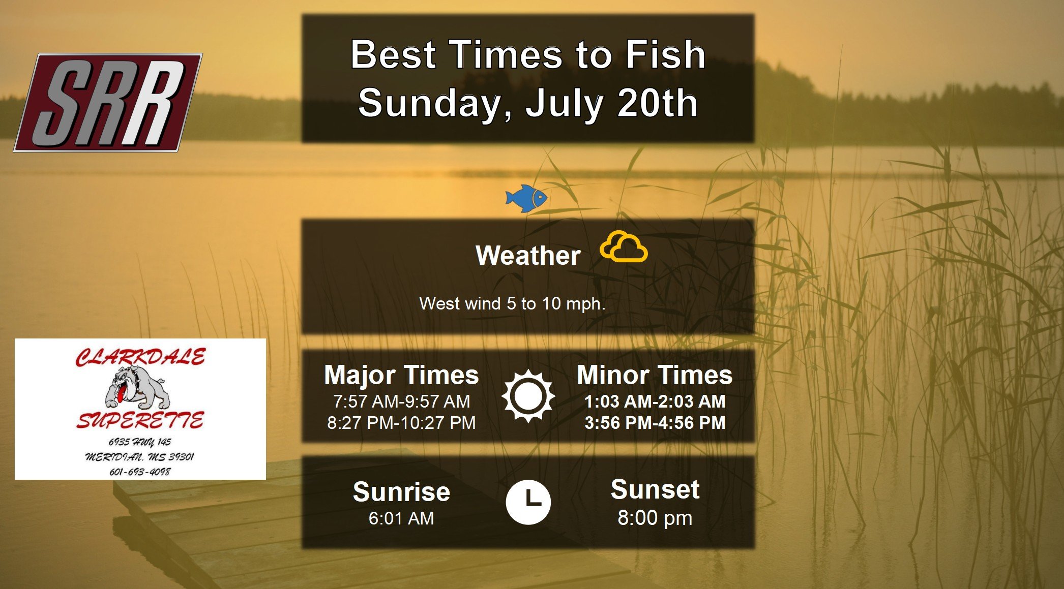 Best Times To Fish Today 7-20-25