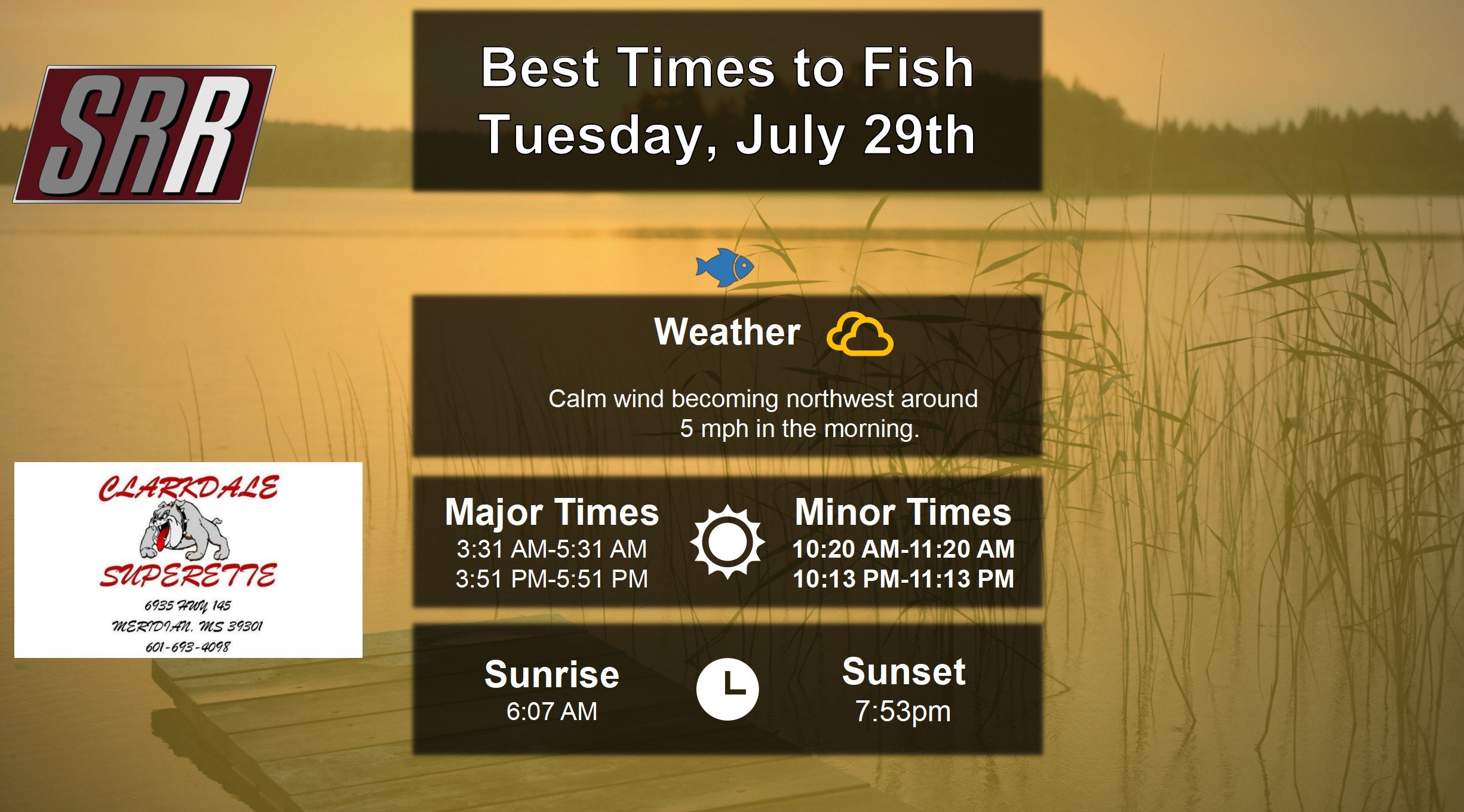 Best Times To Fish 7-29-25