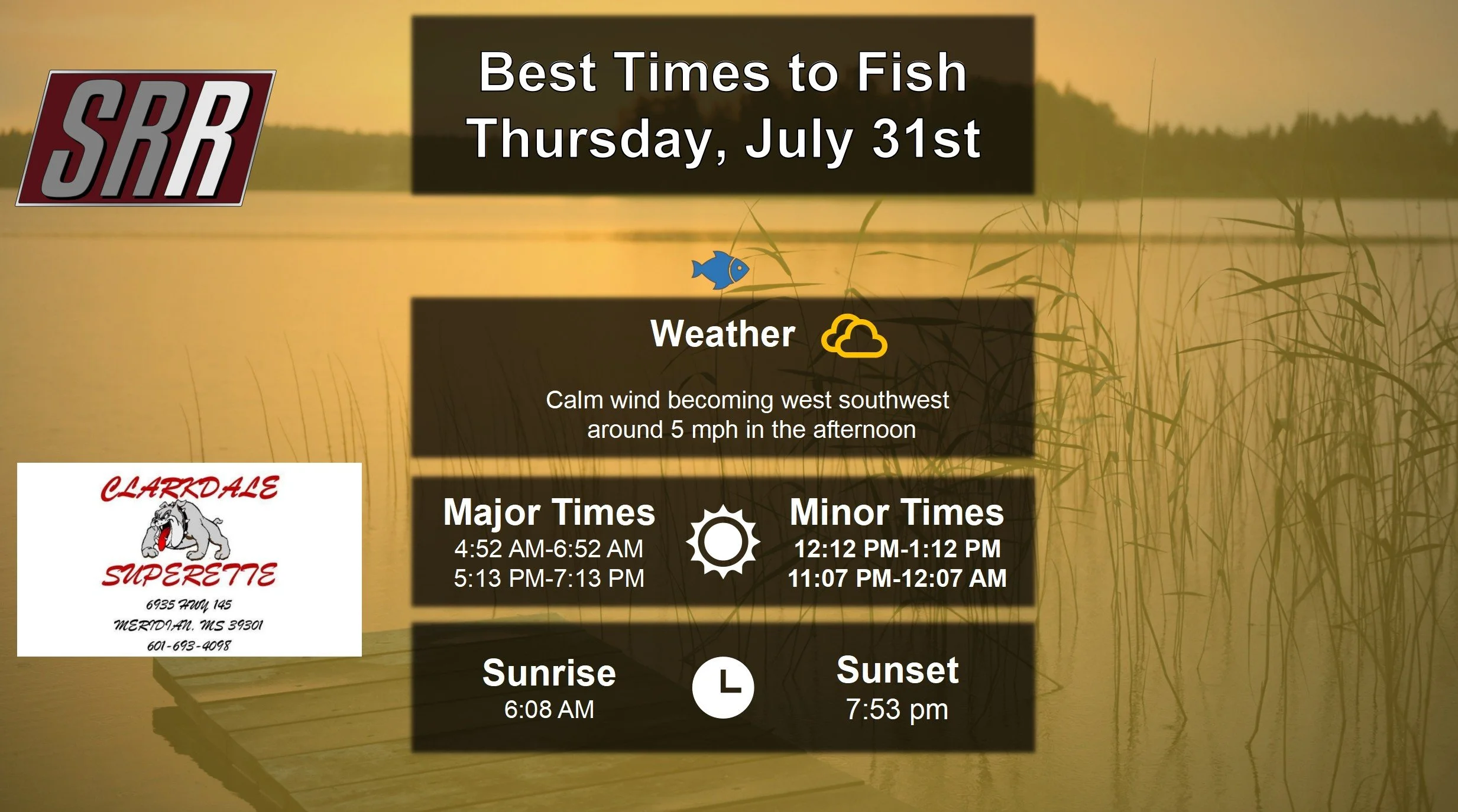 Best Times To Fish Today 7-31-25