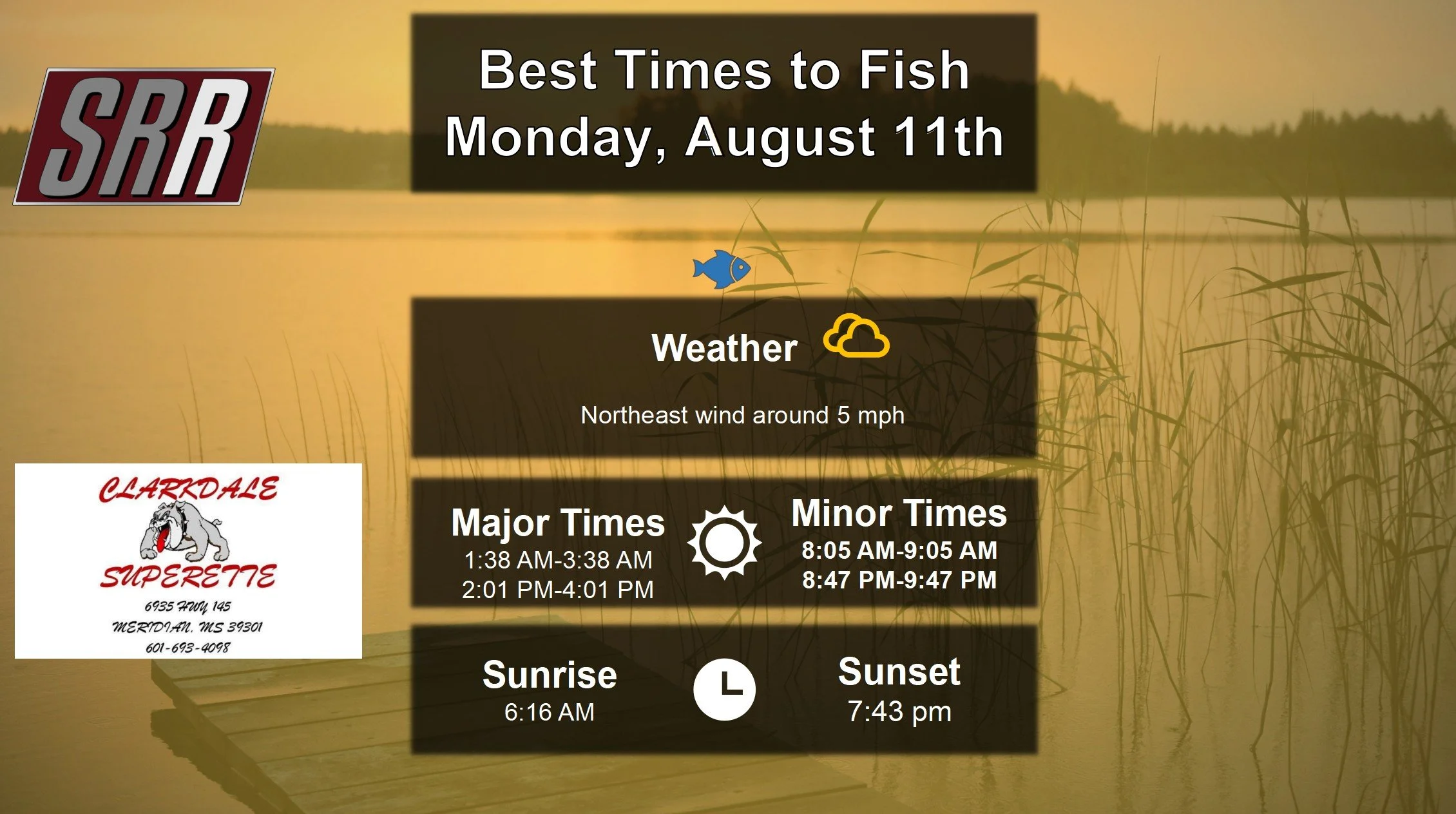 Best Times To Fish 8-11-25