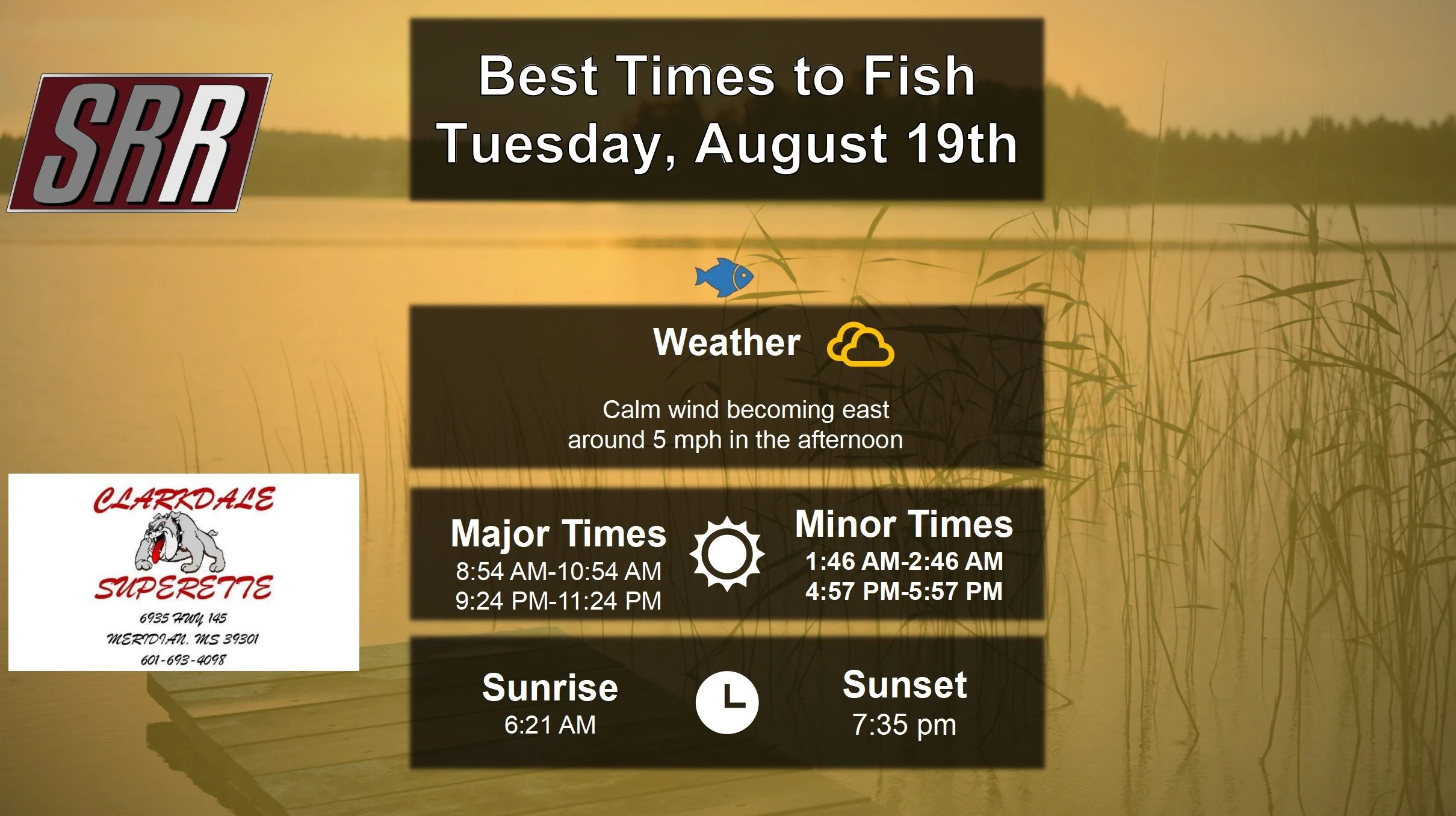 Best Times To Fish 8-19-25