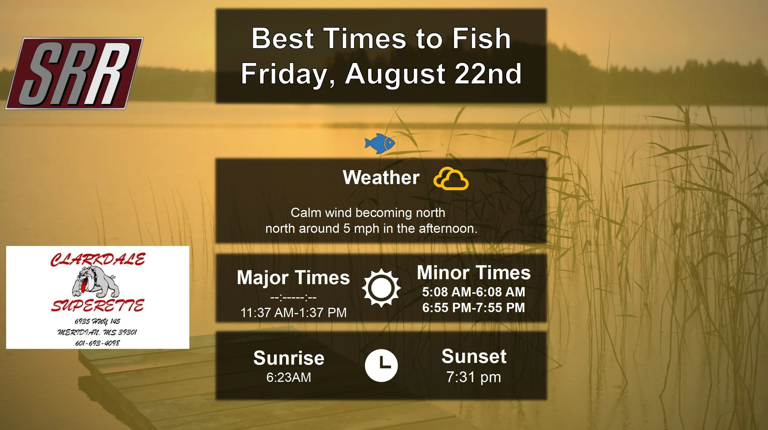 Best Times To Fish 8-22-25