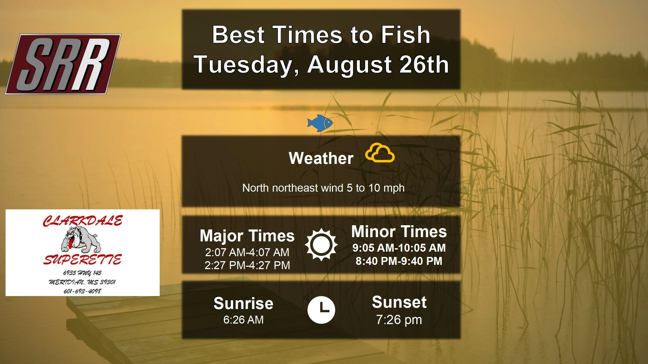 Best Times To Fish 8-26-25