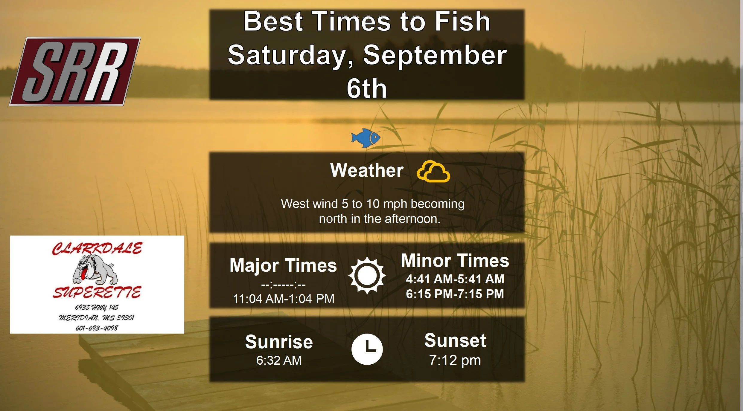 Best Times To Fish 9-6-25