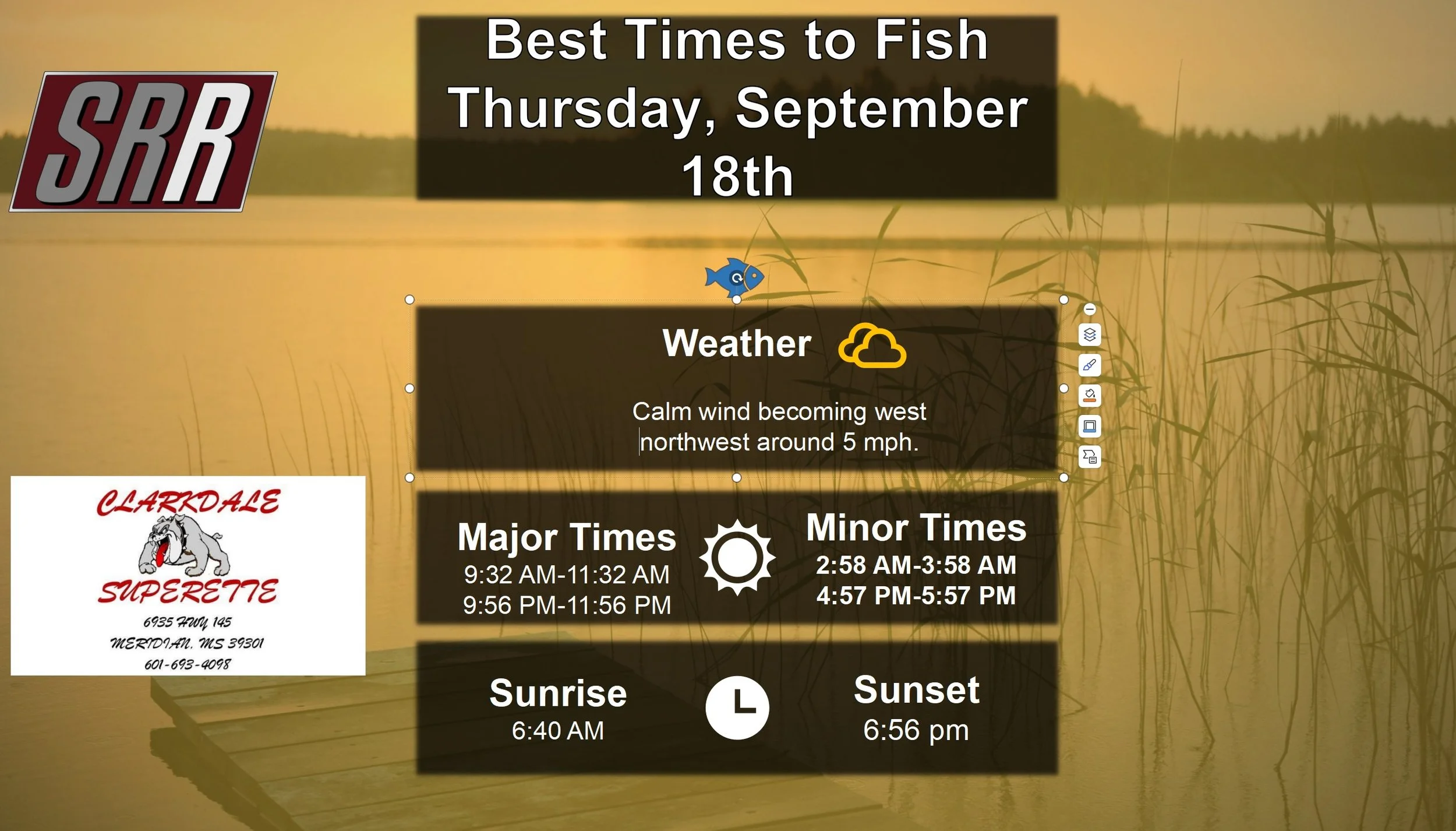 Best Times To Fish  9-18-25