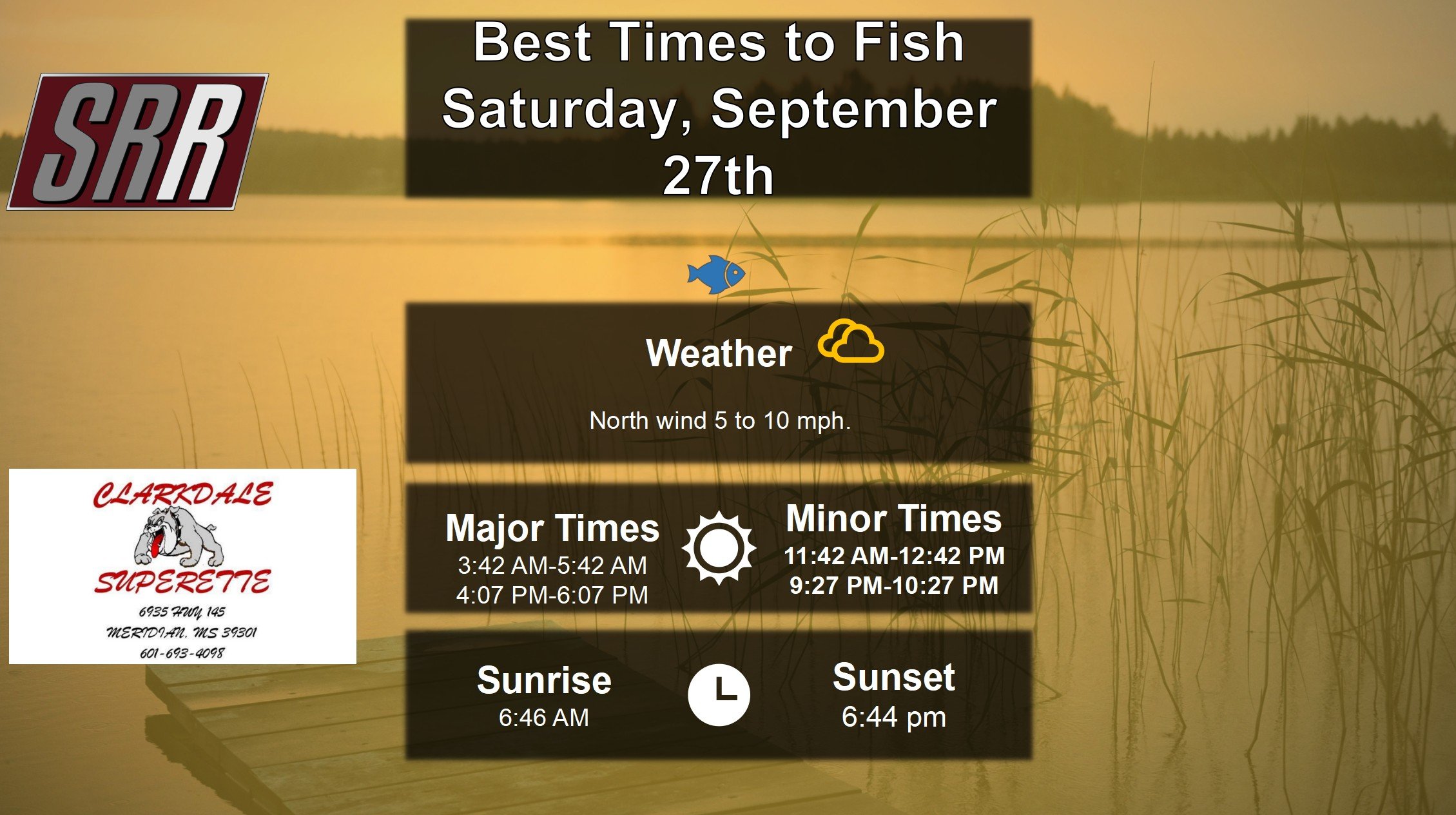 Best Times To Fish 9-27-25