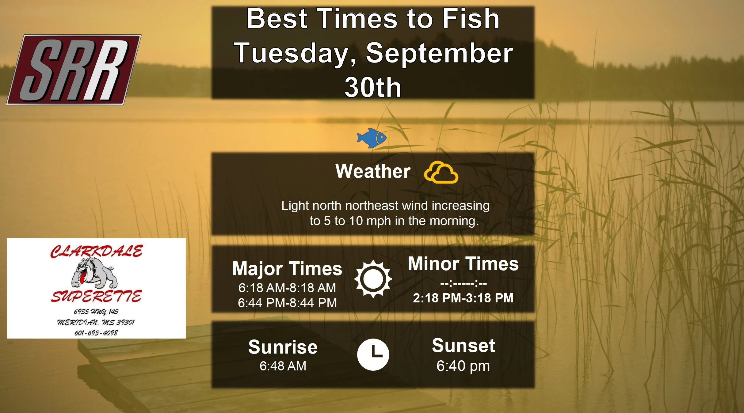 Best Times To Fish 9-30-25