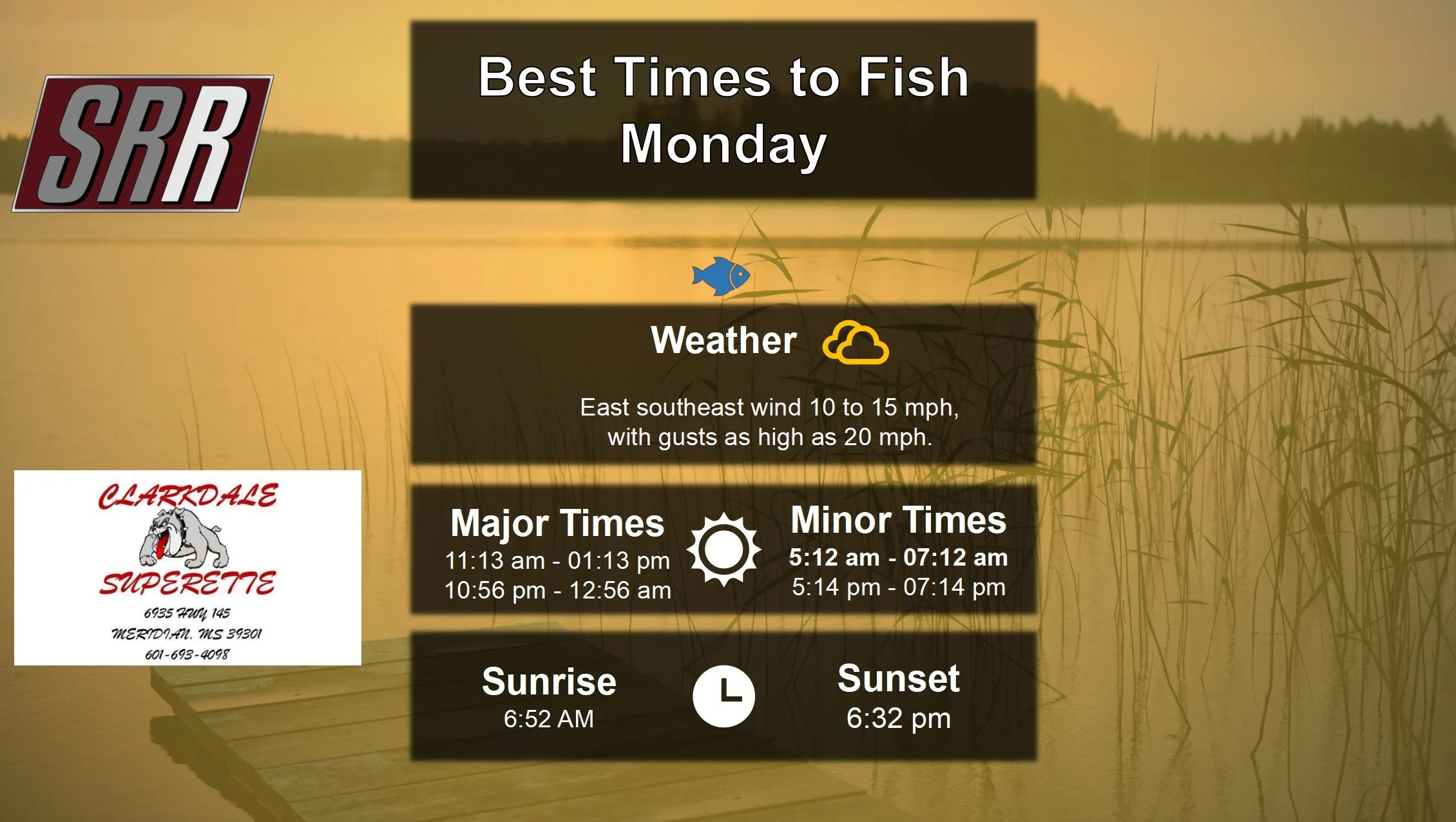 Best Times To Fish 10-6-25