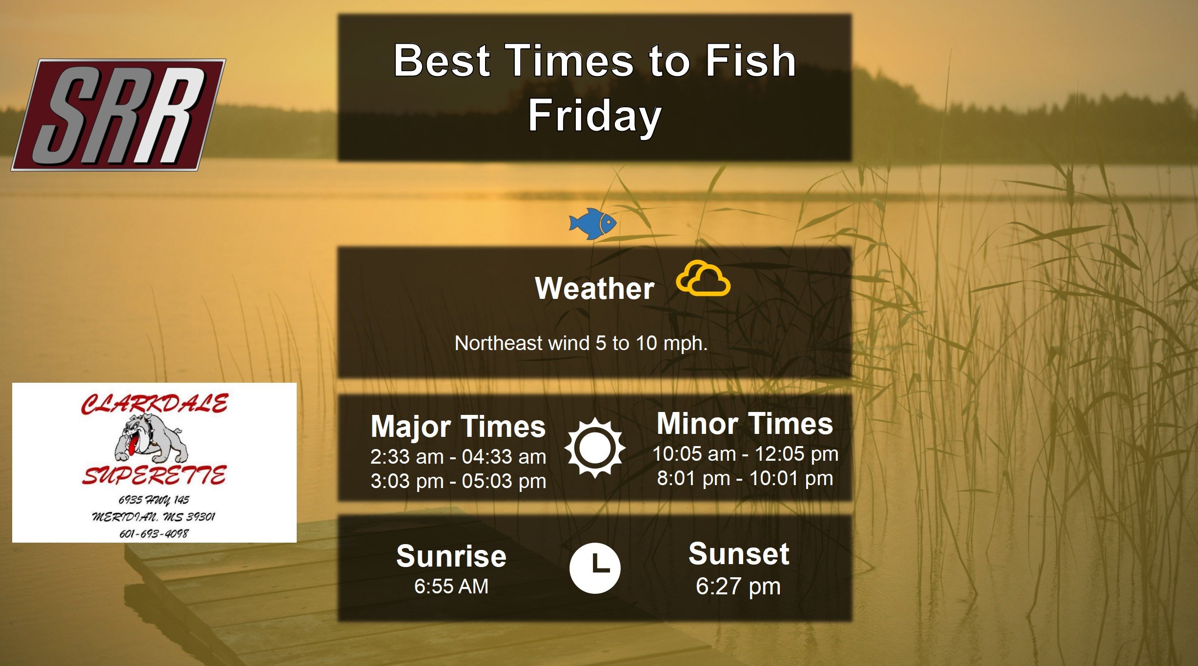 Best Times To Fish 10-10-25