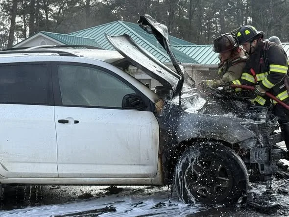 Care fire on North Hills Street this morning.