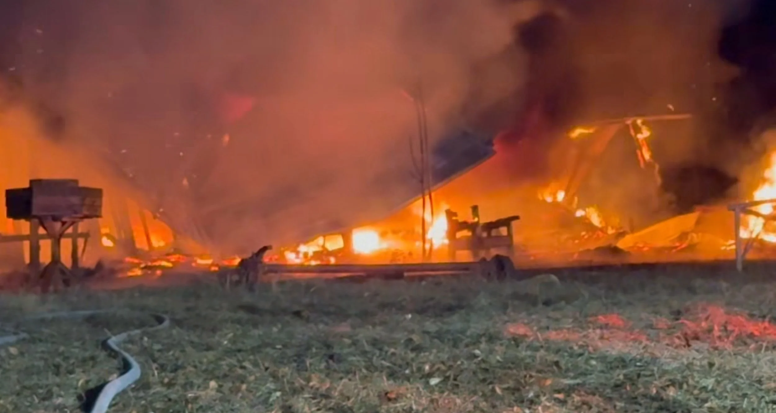 Barn Destroyed in Structure Fire on Highway 493