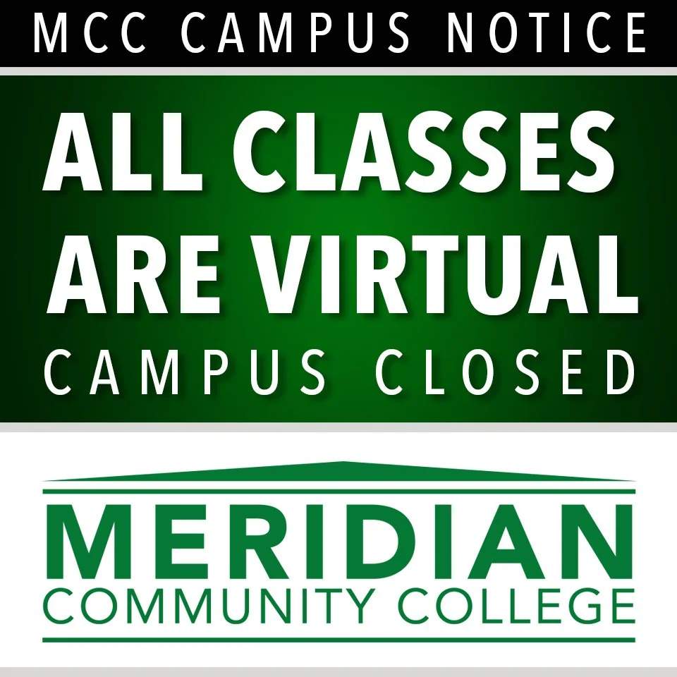 Meridian Community College will close its campus on Monday, January 26, 2026,