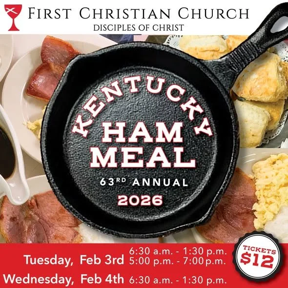 Kentucky Ham Meal is going on now through 1:30 pm at First Christian Church Meridian Ms