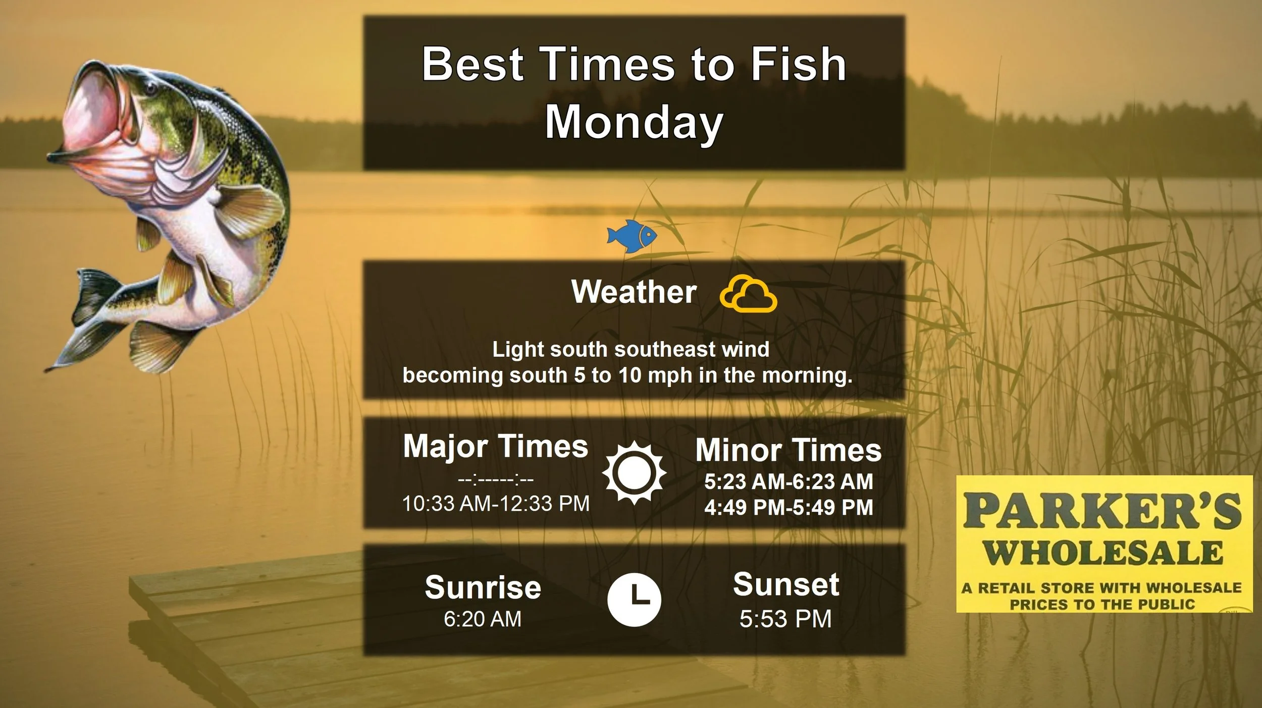 Best Times To Fish 3-2-26