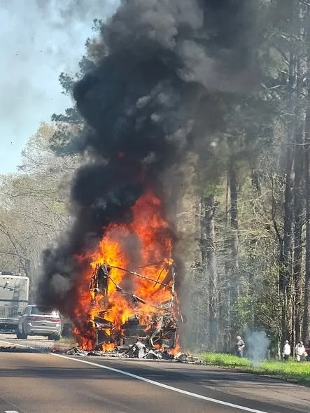 Motorhome Fire I-20 near MM 83/84 eastbound.