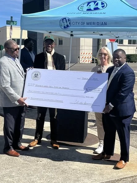 Central Transportation Commissioner Willie Simmons presented the city of Meridian, Marion, and Kemper County with grants today
