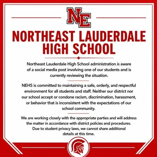 Northeast Lauderdale High School has released the following statement regarding a video that is circulating on social media in the Meridian area.