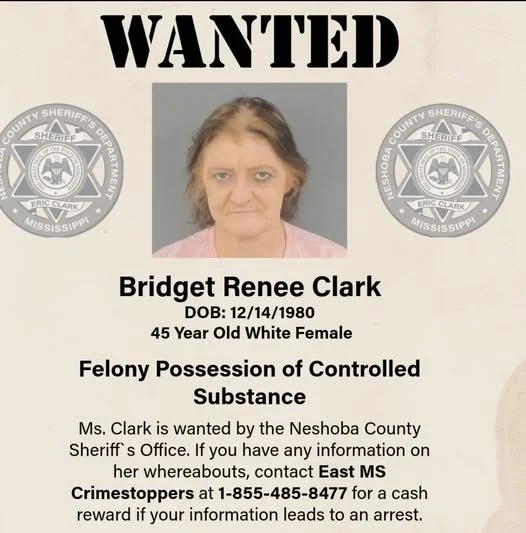 Wanted Neshoba County Sheriff's Office Bridget Renee Clarke
