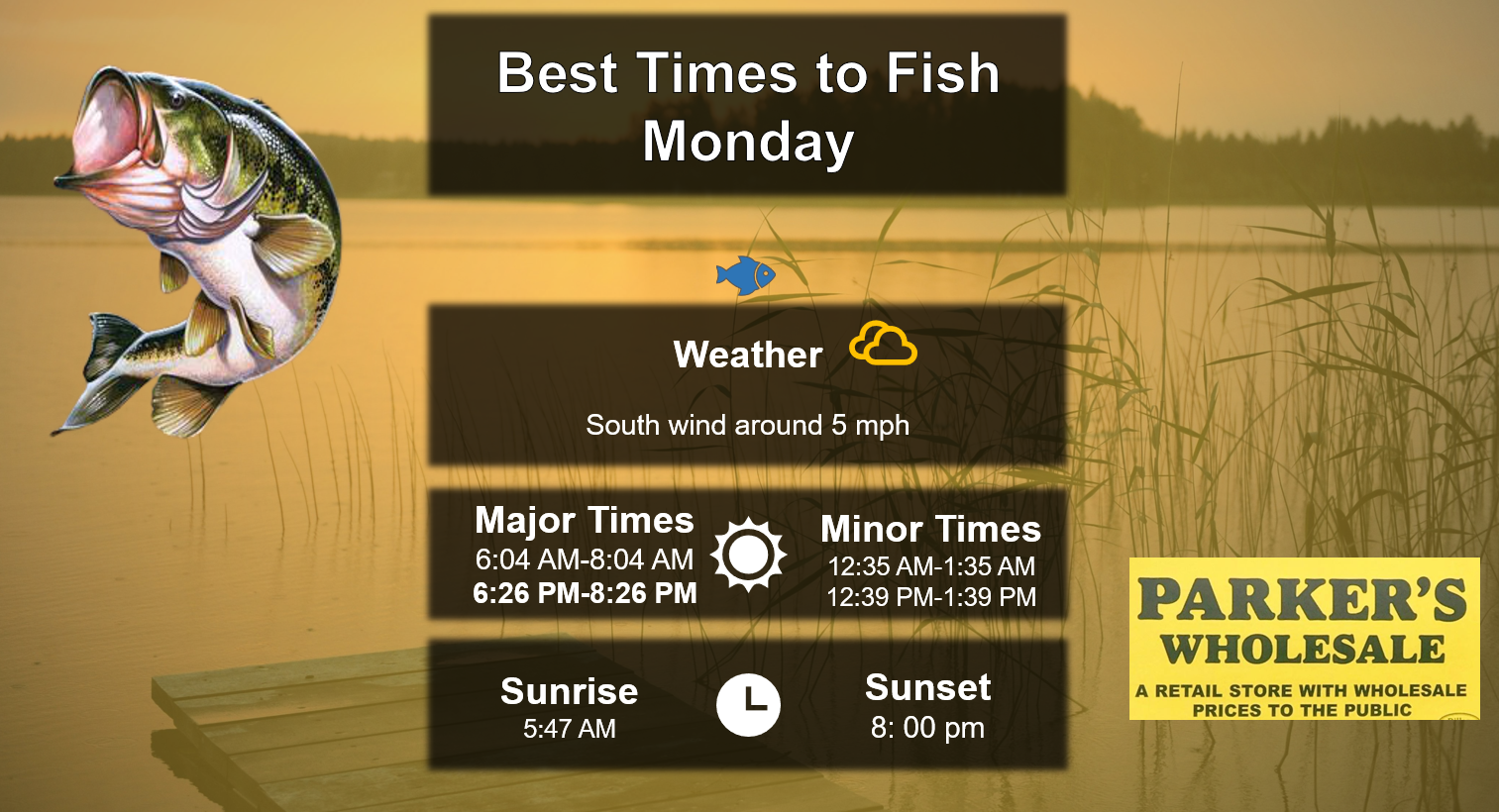 Best Times To Fish 6-8-26