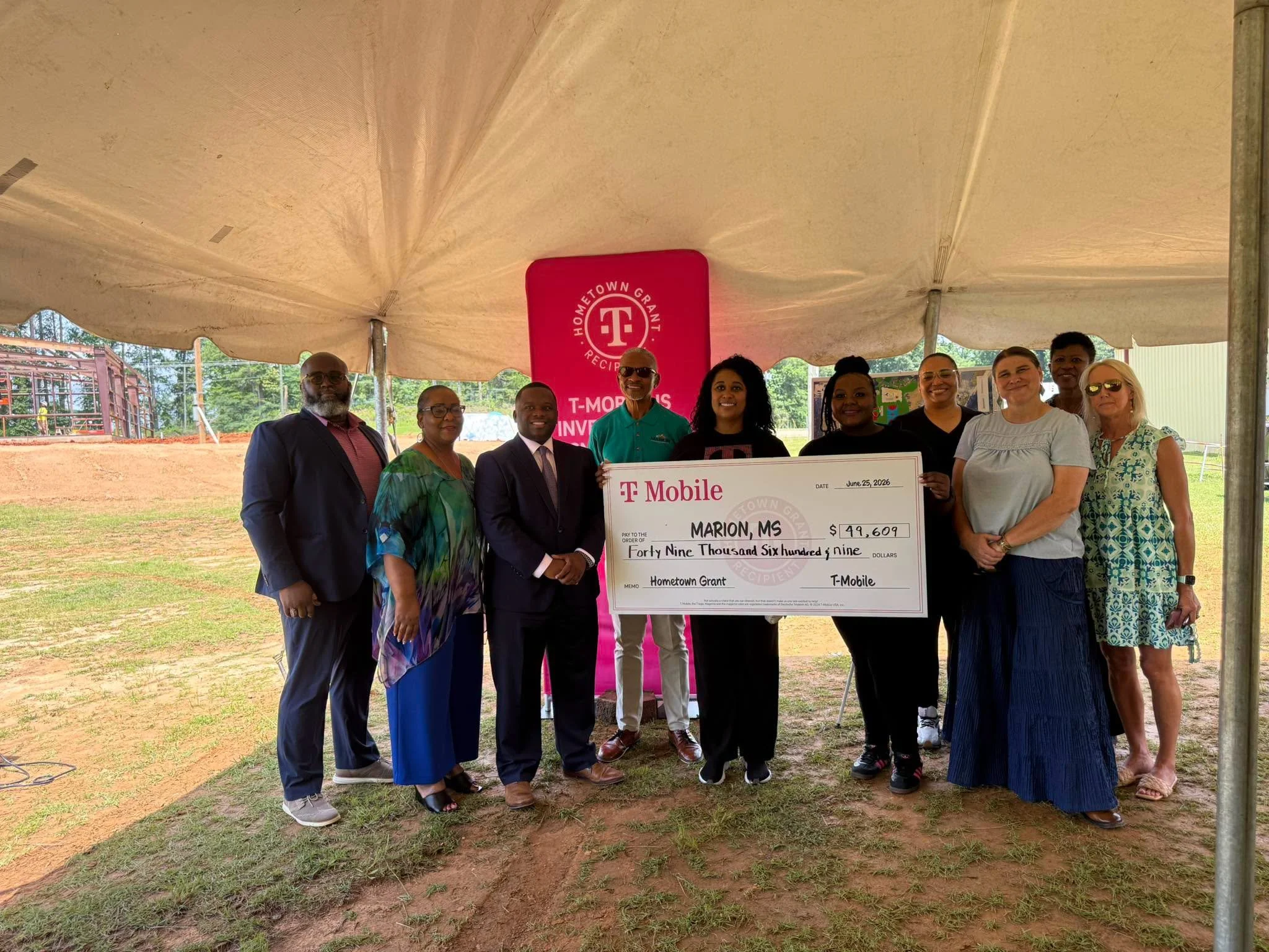 Marion Mayor Larry Gill announced the Town of Marion has received a Grant from T- Mobile for 49,960 towards a playground in Marion.