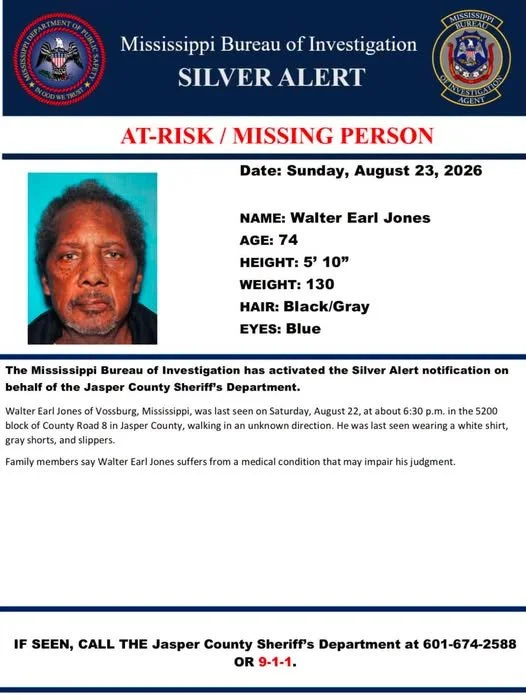 Silver Alert- Missing Jasper County