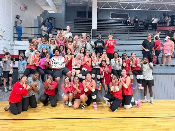 Congratulations Lady Trojans...Northeast beat West yesterday in 5 sets for the first district game. Northeast 3 West 2.