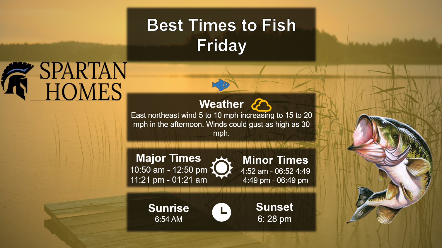 Best Times To Fish 10-9-26