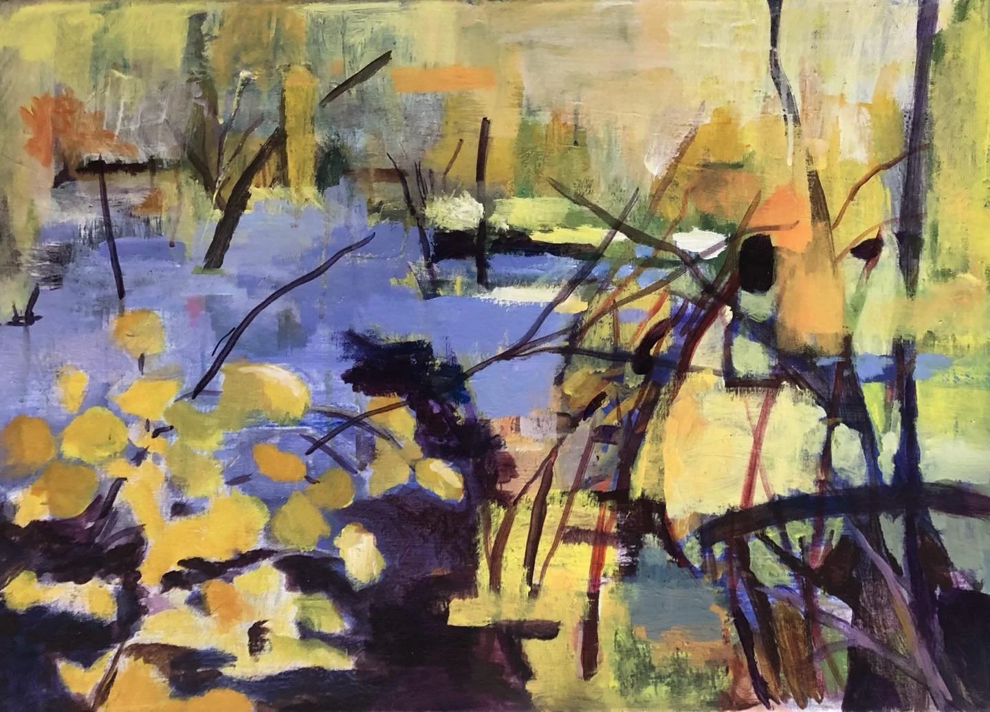 Natur indtryk
akryl p&aring; l&aelig;rred 65 x 50