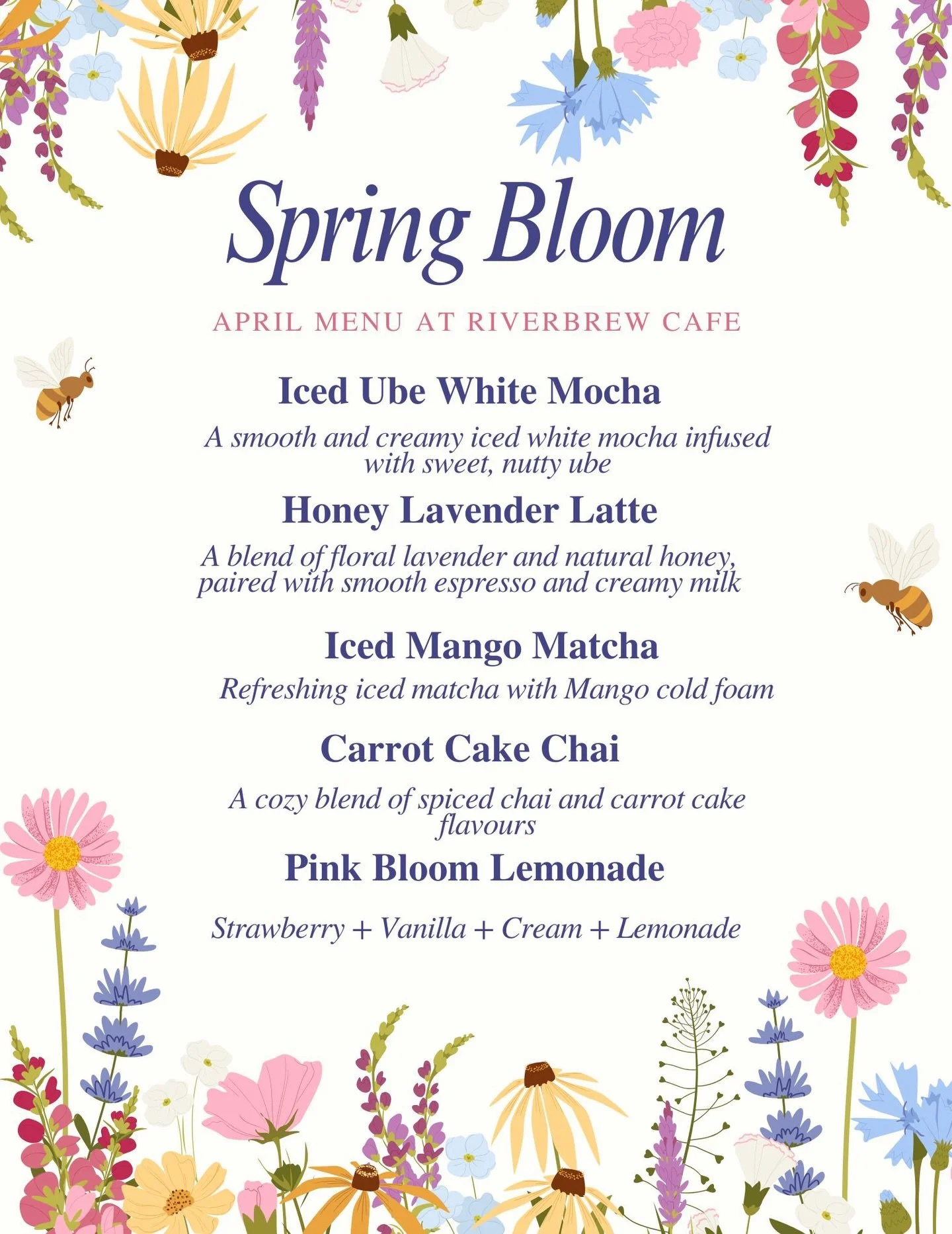 April has arrived! 💐🌸☕️ Come try your new favourite drink!

#kamloopscafe #riverbrewcafe #specialtycoffee #espressoyourself