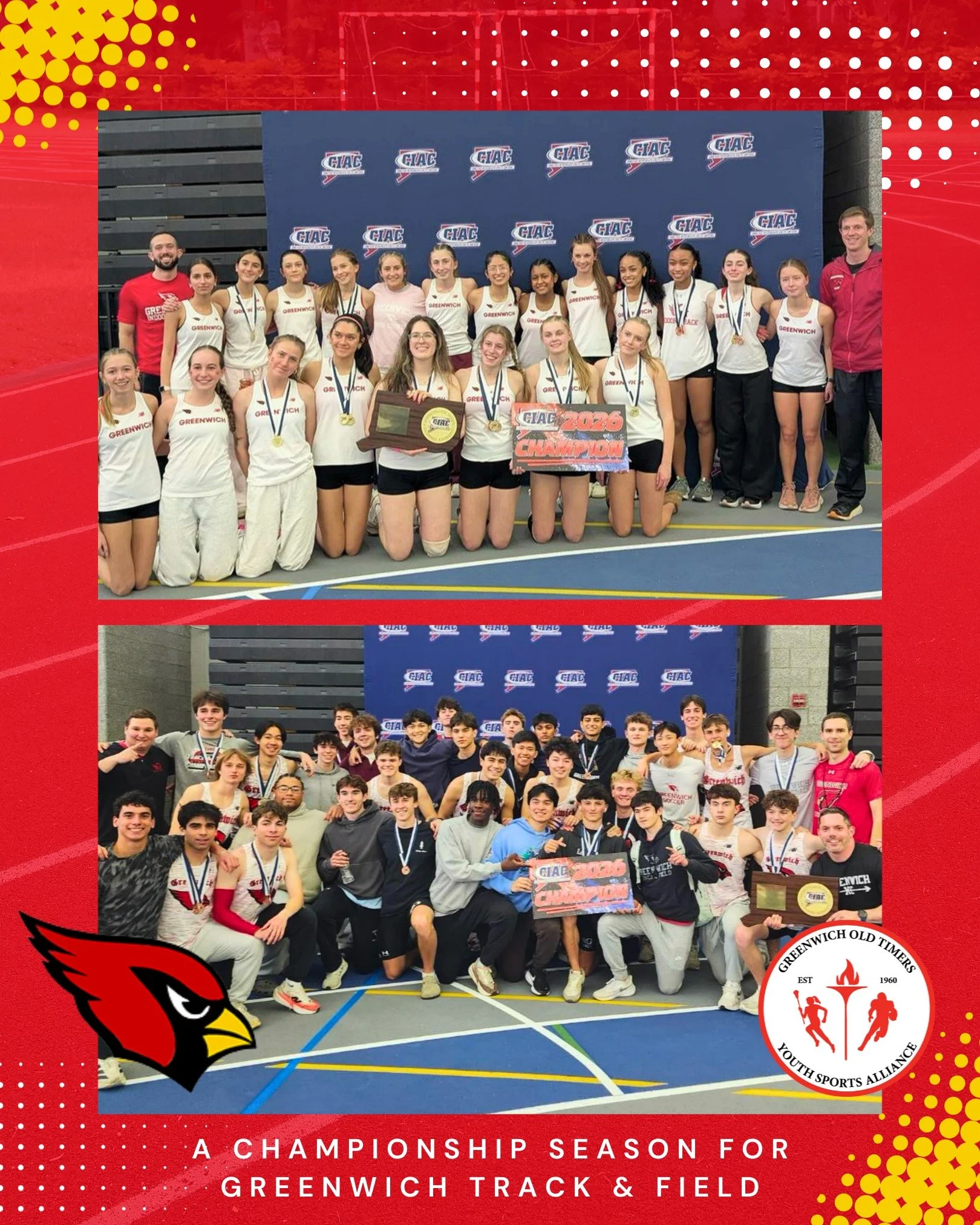 🏃&zwj;♀️🏃&zwj;♂️ A Championship Season for Greenwich Track &amp; Field

Congratulations to the Greenwich High School Boys and Girls Track &amp; Field teams on an incredible indoor season.

Both teams brought home CIAC Class State Championships, sho