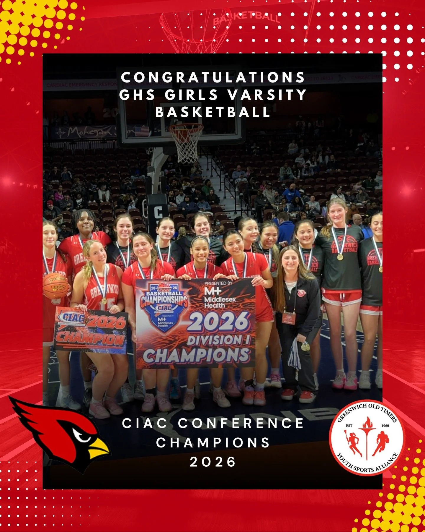 🏀 History Made for Greenwich Girls Basketball

Congratulations to the Greenwich High School Girls Varsity Basketball Team on winning the CIAC Division I State Championship, defeating Northwest Catholic 51&ndash;46 at Mohegan Sun Arena to capture the