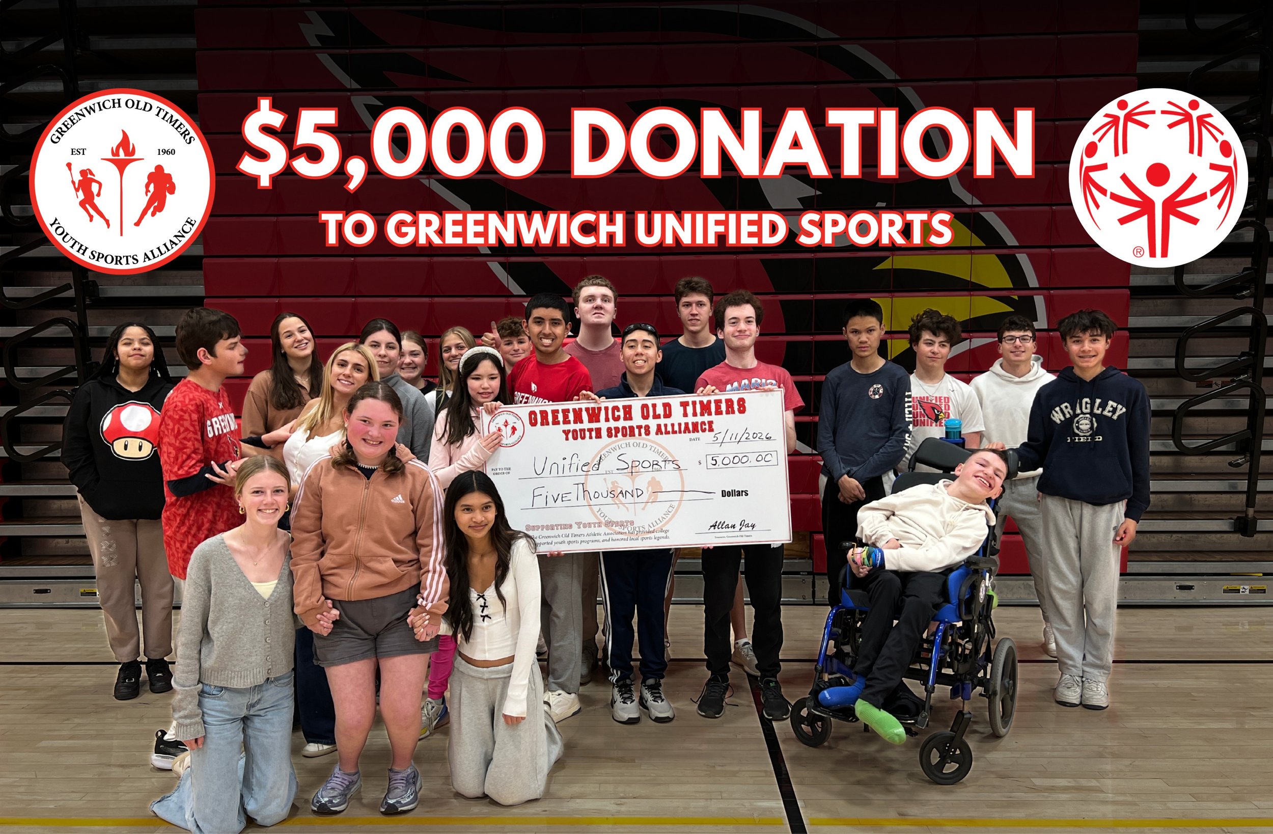 The Greenwich Old Timers Youth Sports Alliance is proud to support Greenwich Unified Sports with a $5,000 donation ❤️🏅

This funding will help bring the Greenwich Unified Family Field Day to life, a fully inclusive event where students of all abilit