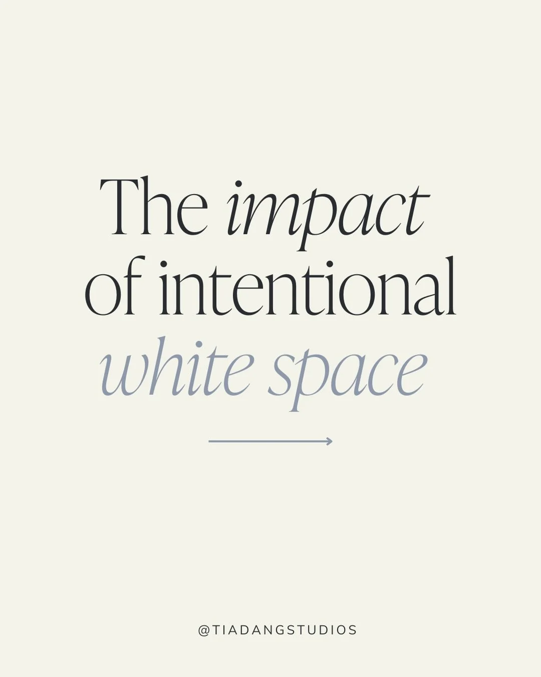 White space isn&rsquo;t empty, it&rsquo;s intentional.

In design, less is more because clarity creates impact. By leaving room to breathe, it allows every element to stand with purpose and confidence.

At Tia Dang Studios our branding style is minim