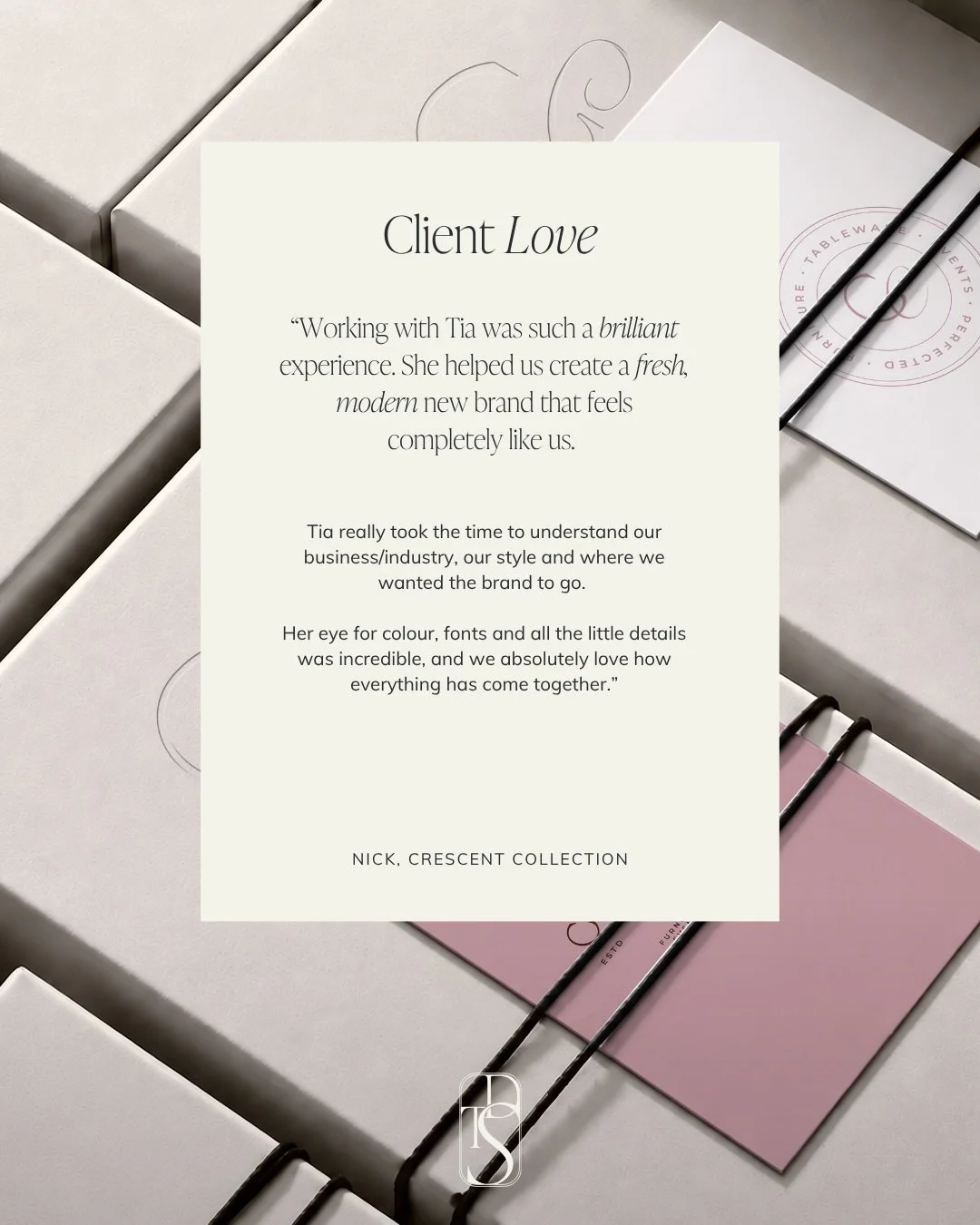 Nothing makes us happier than receiving lovely reviews from our clients ✨

Our Signature Brand Package is all about creating a cohesive, considered brand identity, from the logos and brand marks to bespoke patterns and all the finer details that brin