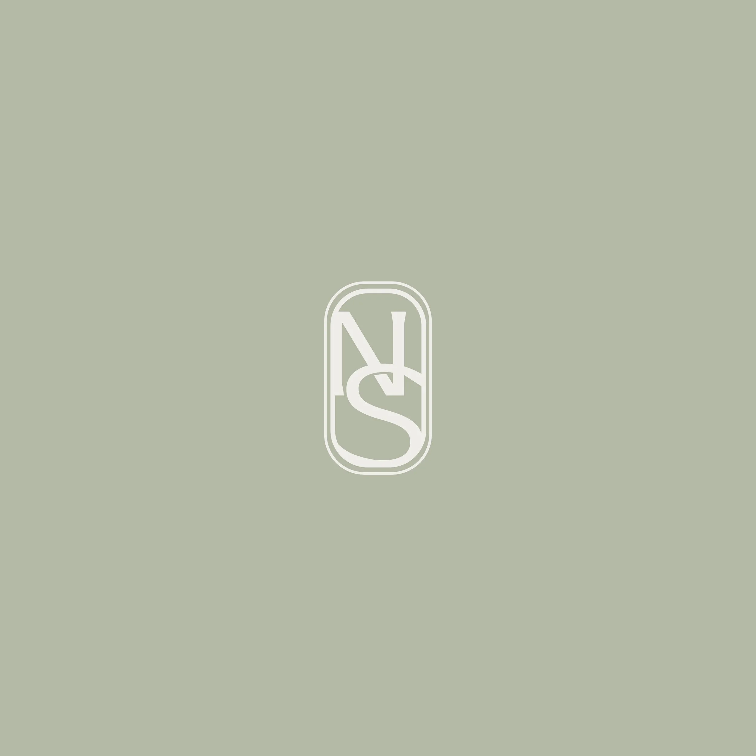 Close-up of a light green background with a white outlined logo featuring a stylized speech bubble and the number 5 inside it.