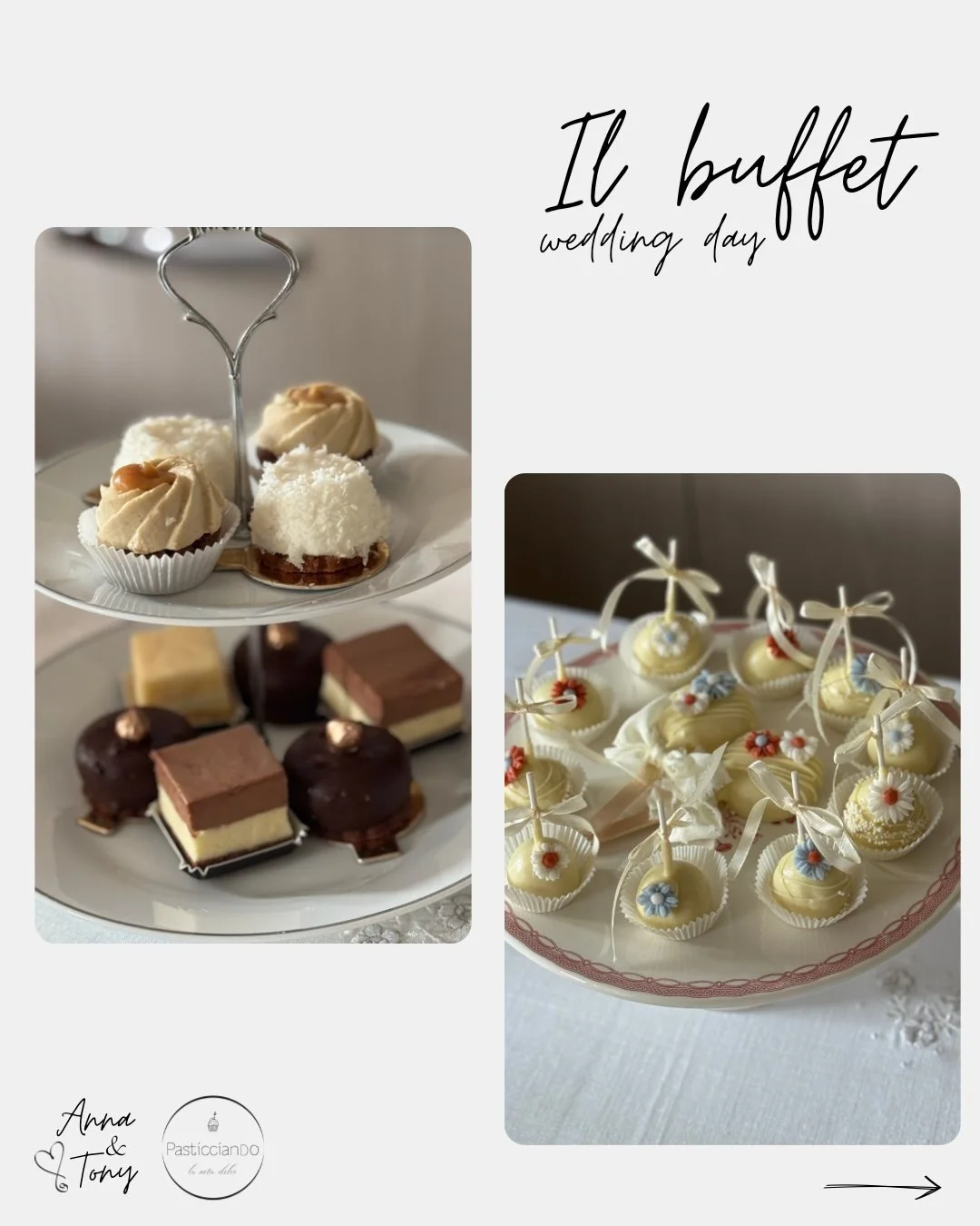 𝐼𝑙 𝑚𝑎𝑡𝑟𝑖𝑚𝑜𝑛𝑖𝑜 𝑑𝑖 𝐴𝑛𝑛𝑎 𝑒 𝑇𝑜𝑛𝑦 💍

Per il giorno pi&ugrave; importante dei due sposi, abbiamo realizzato un buffet molto semplice ed elegante, che si abbinasse al tema ed ai colori del loro matrimonio, dolce e salato, 𝒏𝒂𝒕𝒖𝒓?
