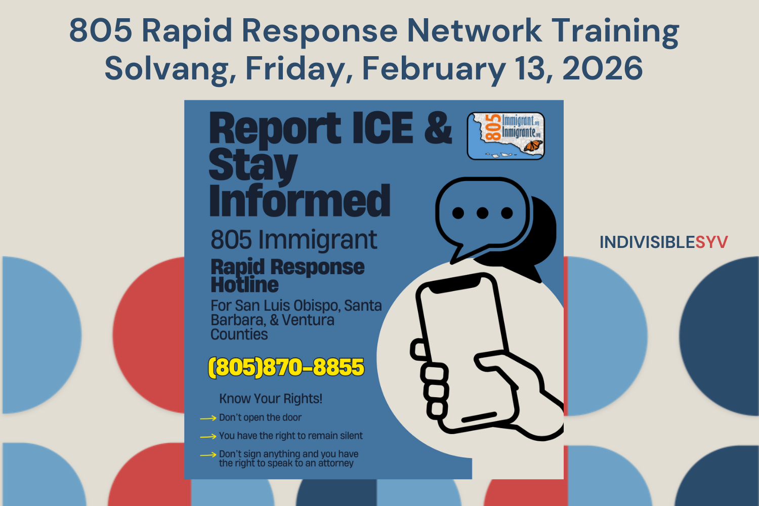 805 Rapid Response Network Upcoming Training IN SOLVANG