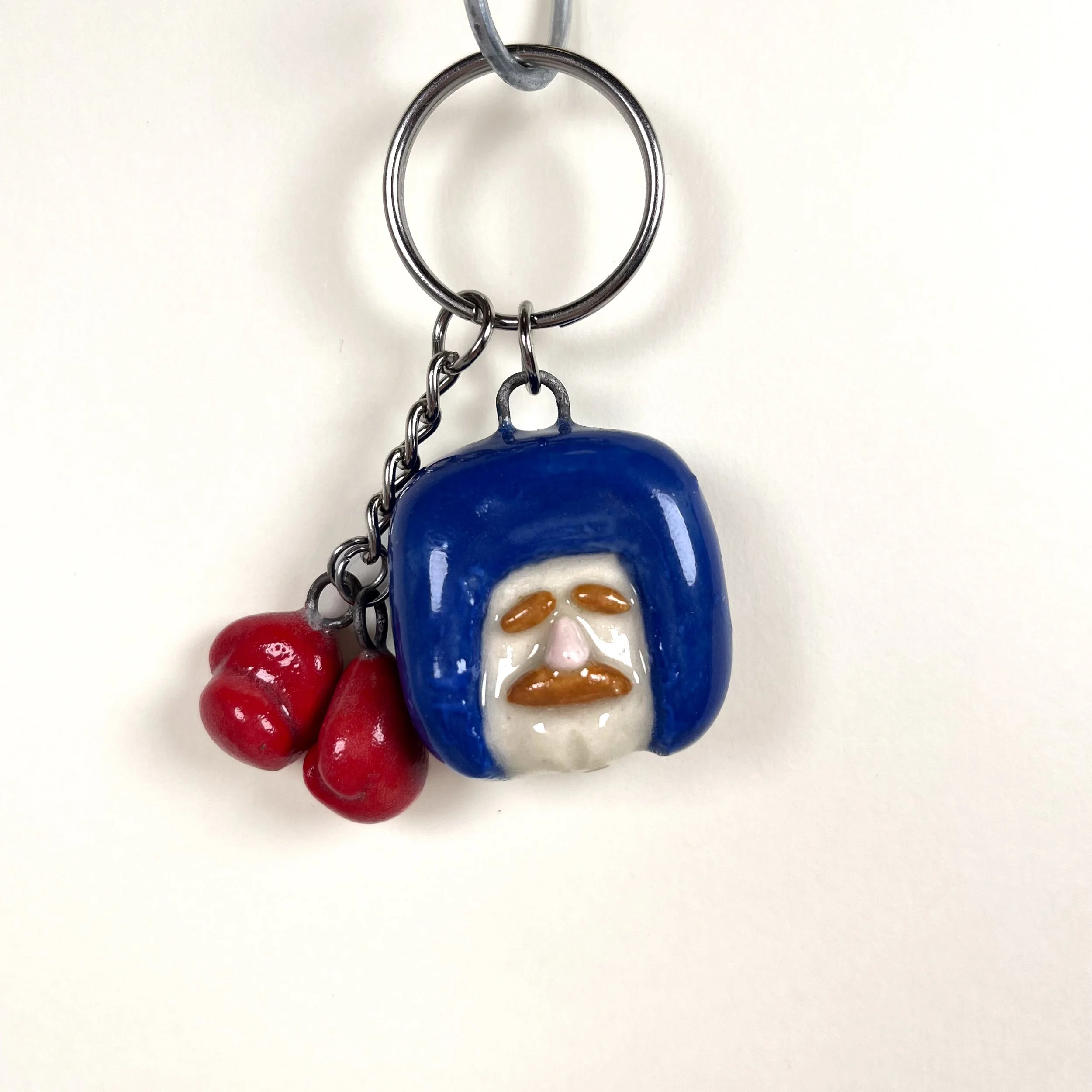 Blue Old Man Boxer Keychain