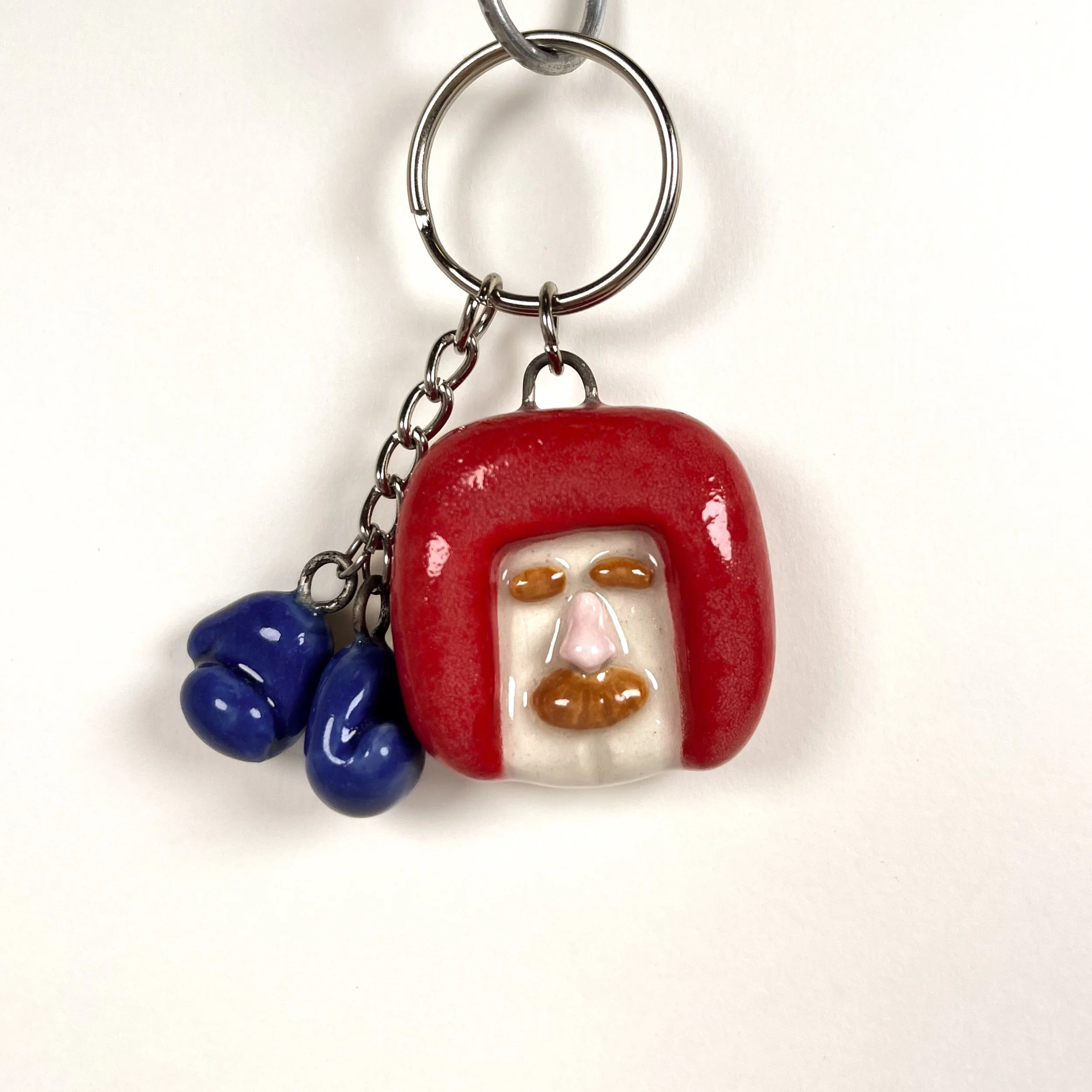 Red Old Man Boxer Keychain