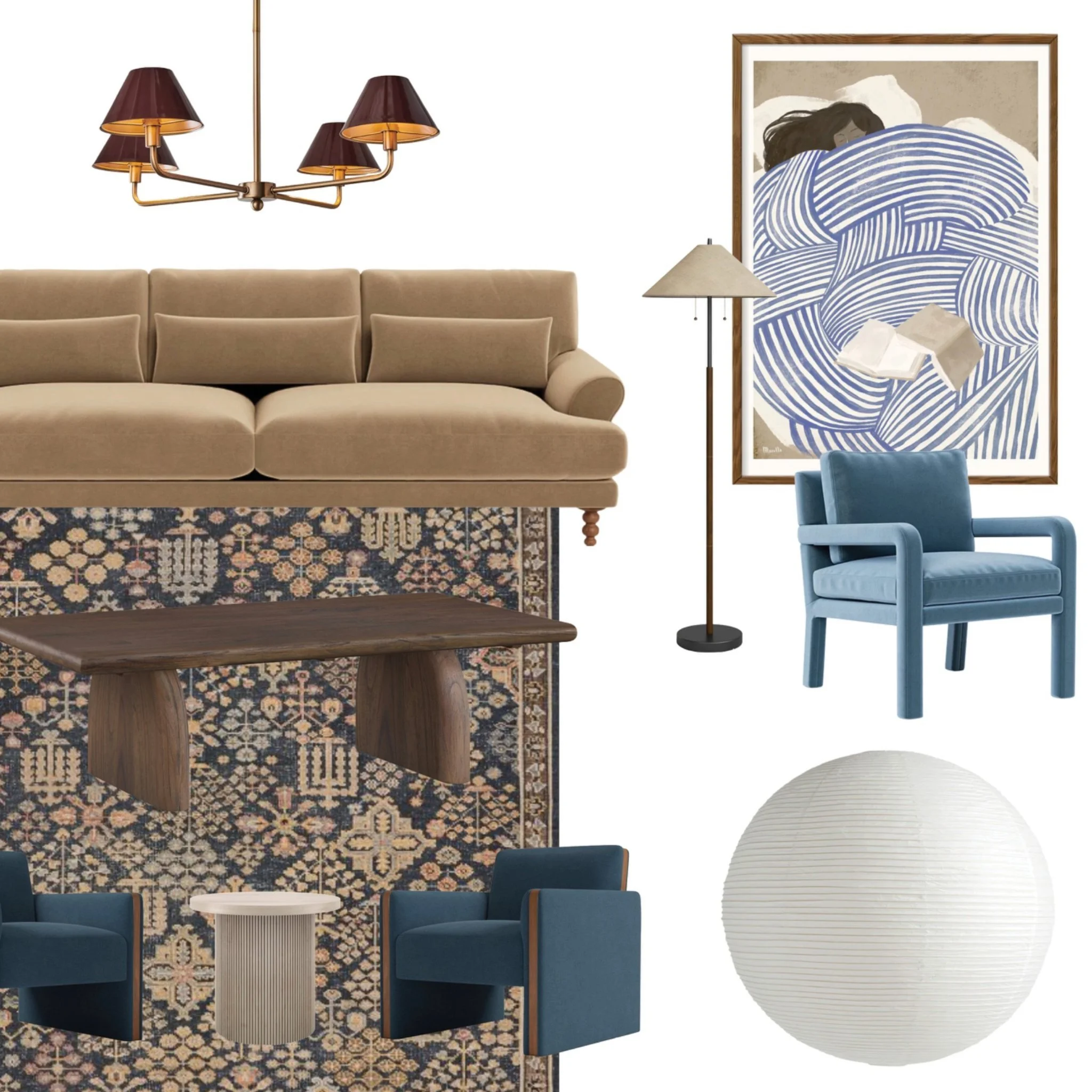 Little sample platter of the furniture on order for a retail client. Don't you want to curl up here and read a book? You can, soon.