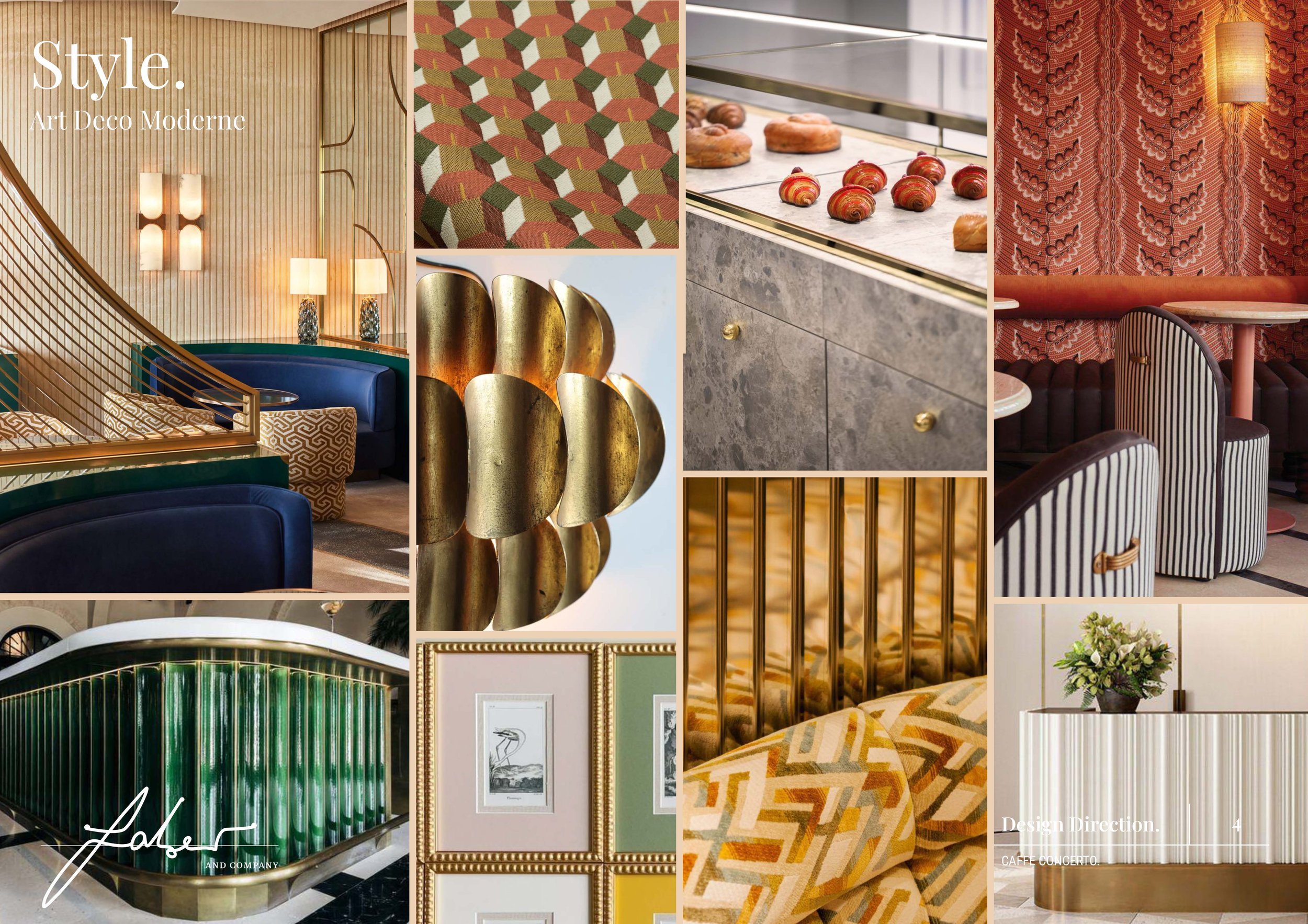 Interior Restaurant Design Moodboard for Caffe Concerto London