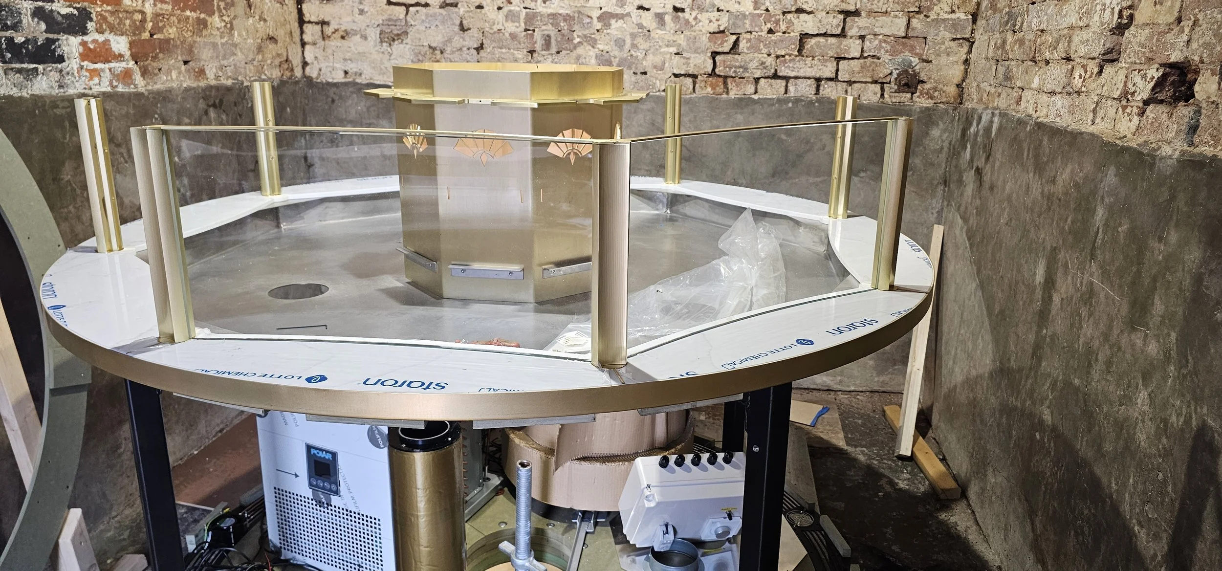 close-up of materials and finishes for bespoke dessert display counter