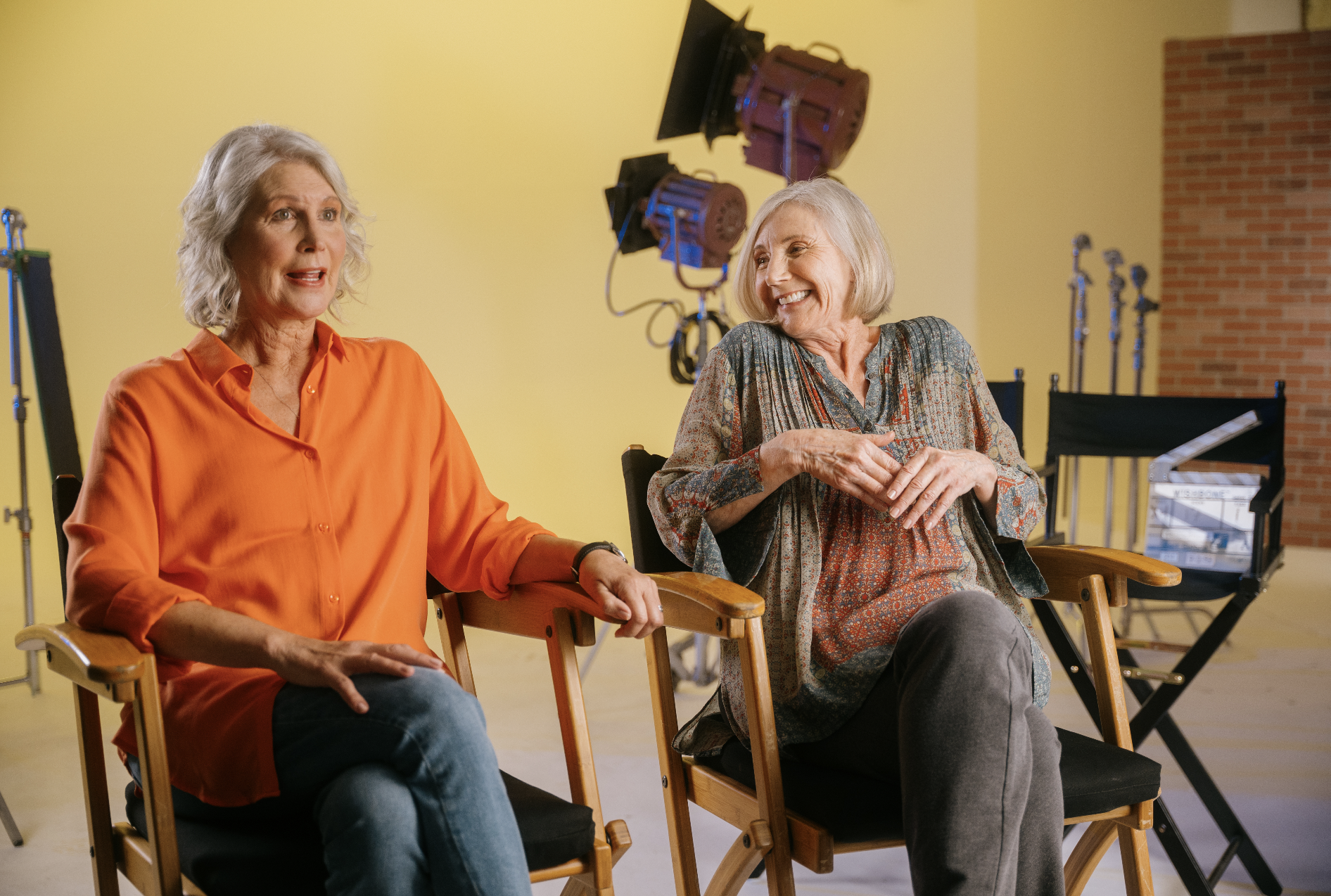 Mary Chris Wall(Ellen) and Angee Hughes(Wanda) laughing it up during their interview