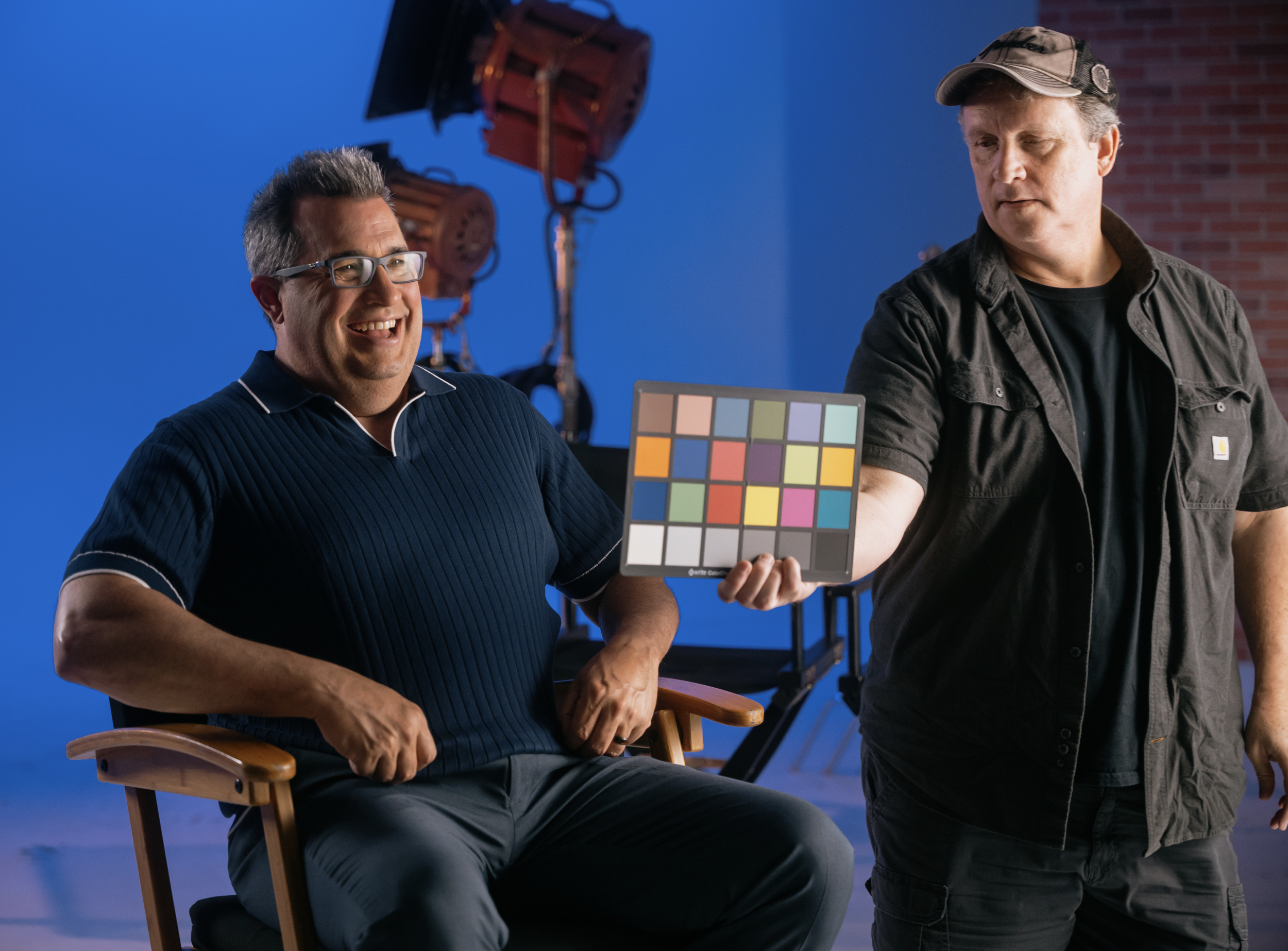 Larry cracks up just before his interview