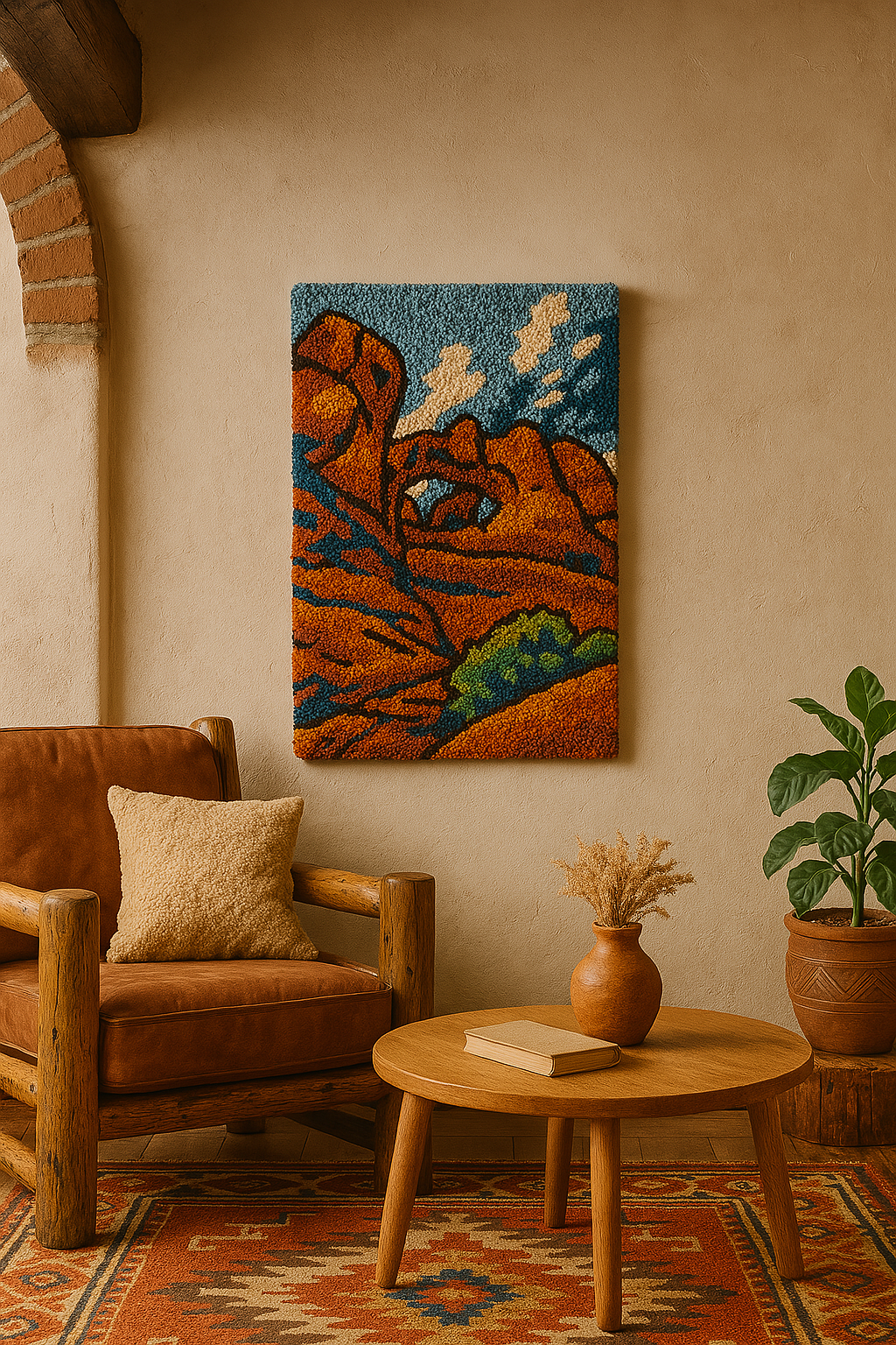 Picture of Skull Arch, Arches National Park Rug Art in Southwest themed room