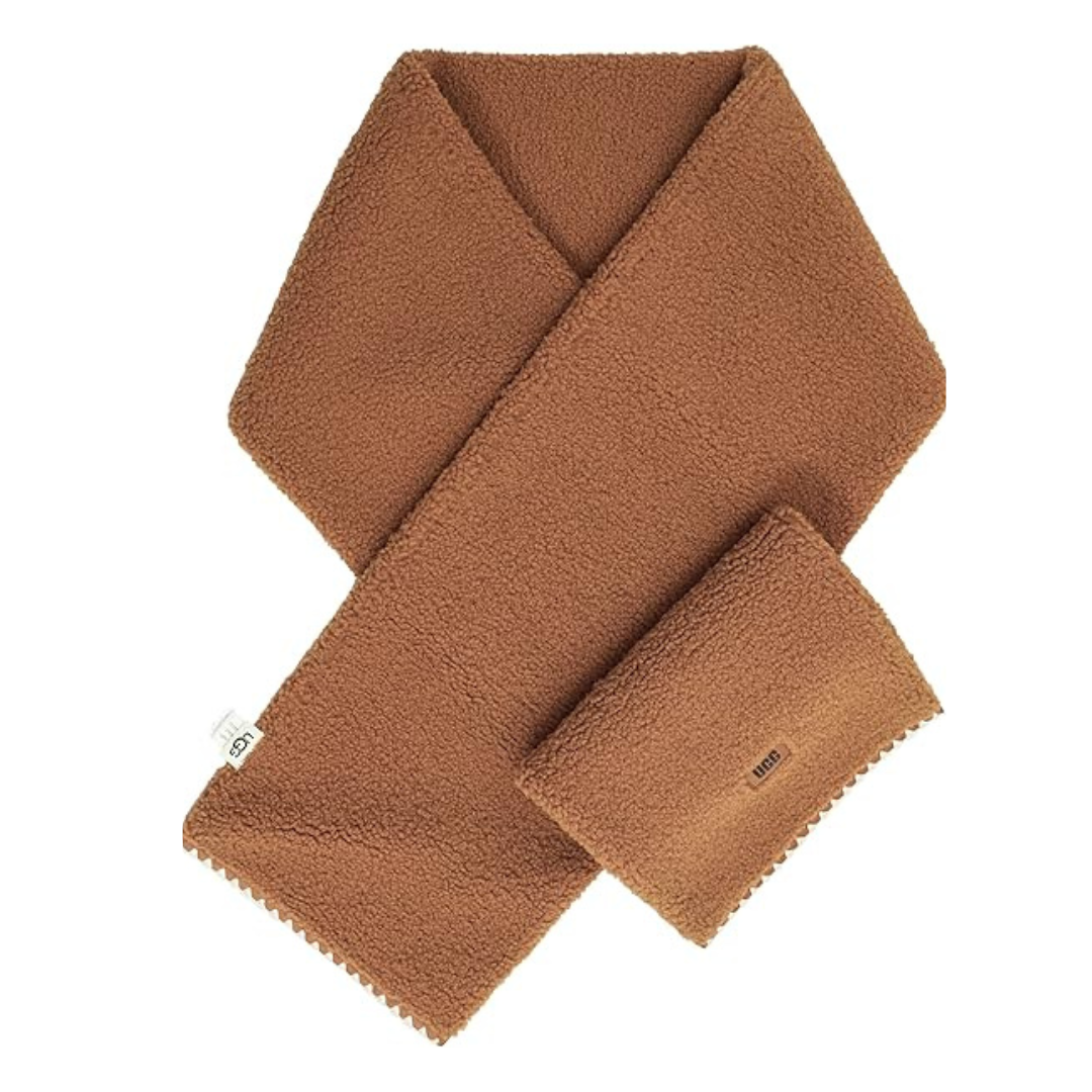 Ugg W Ugg Fluff Scalloped Scarf Chestnut