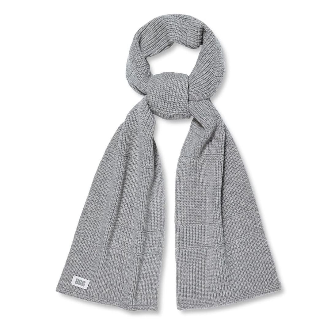 Ugg Rib Knit Scarf Light Grey