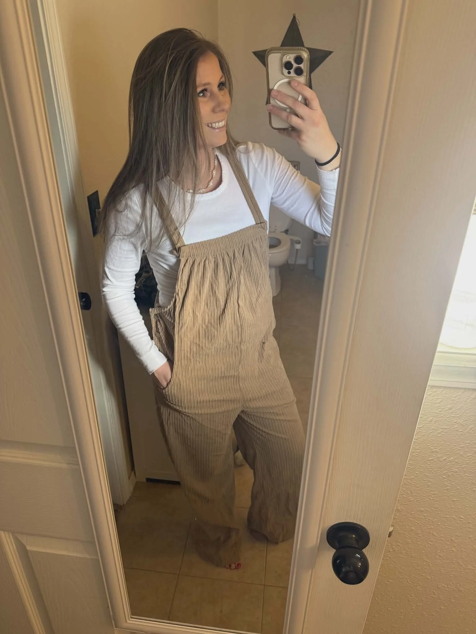 Solid Pocketed Corduroy Overalls for Everyday Wear