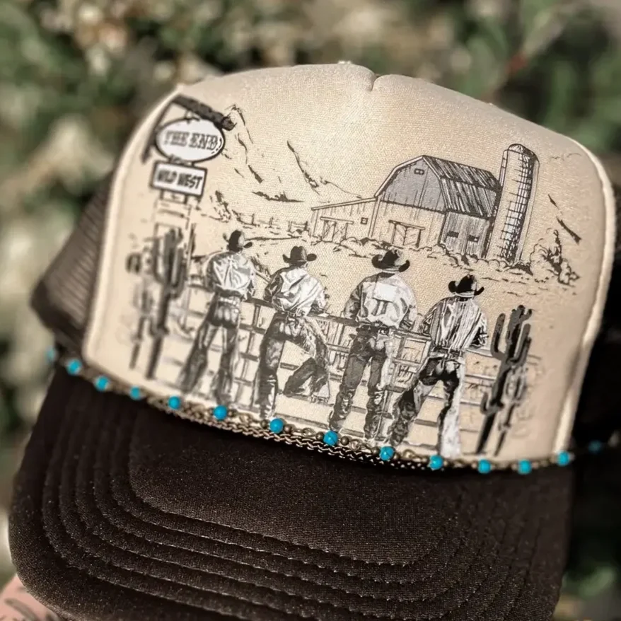 Cowboys At the Fence Graphic Trucker Hat