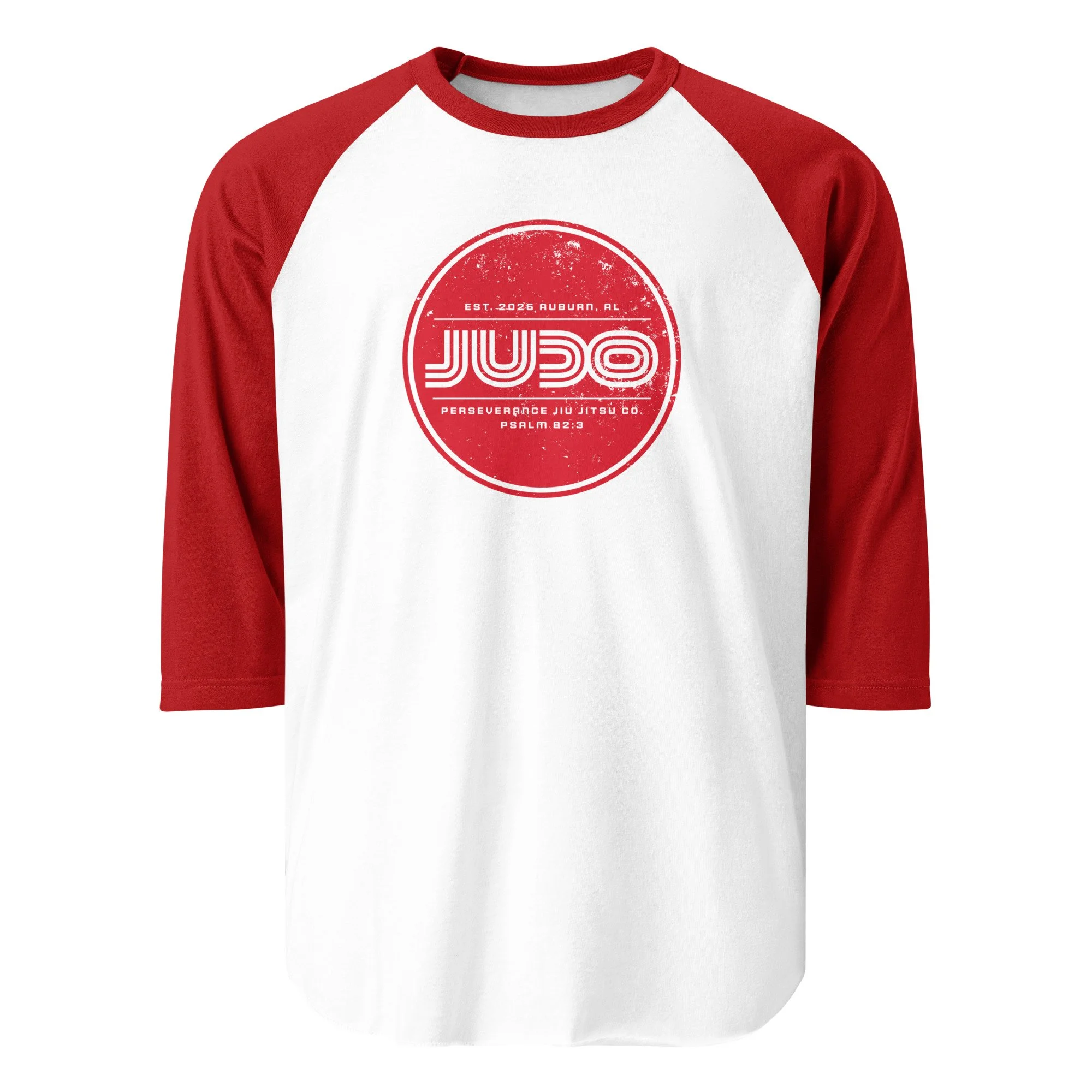 JUDO 3/4 Sleeve Baseball Shirt - Red / White